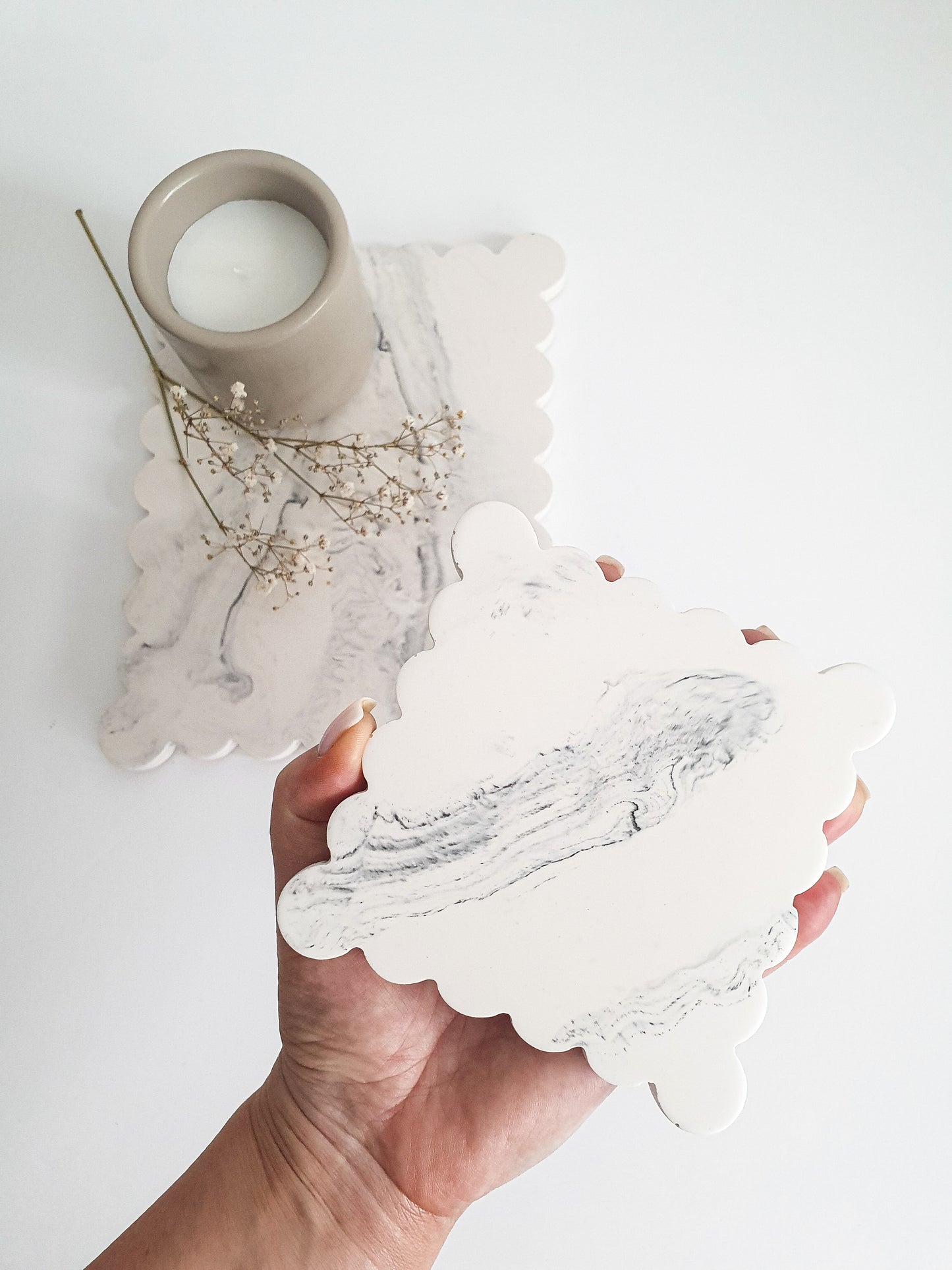 Original Square Scallop Drink Coasters Set