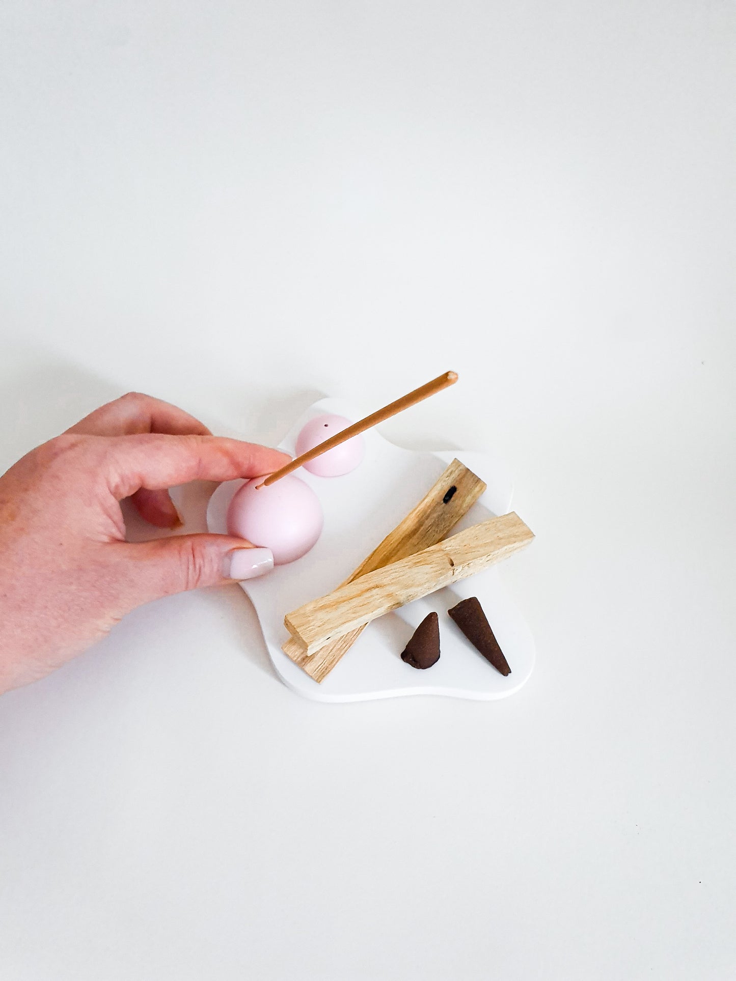 Hemisphere Incense Holder and Irregular Puddle-Shaped Coaster Set