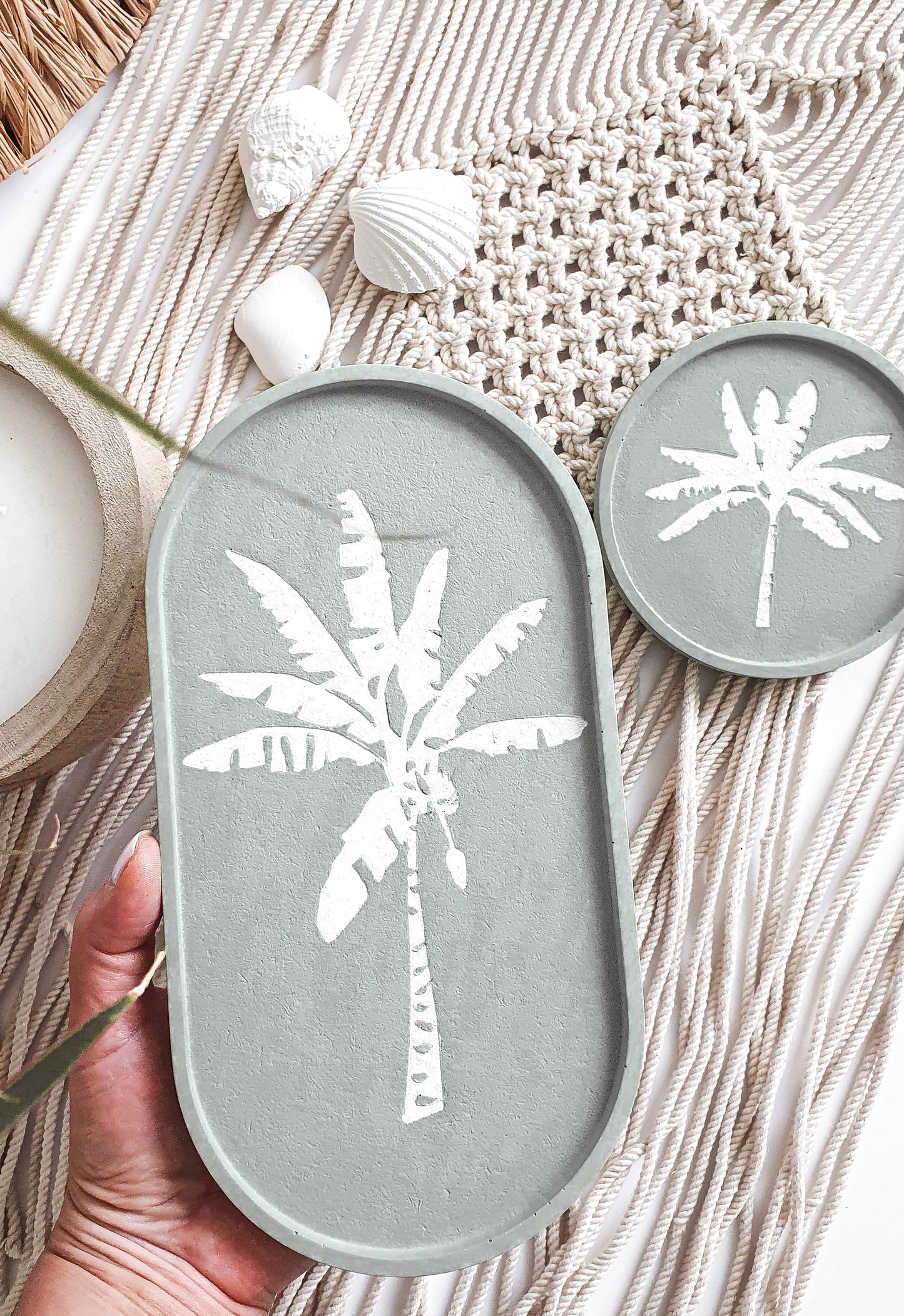 Tropical Palm Tree Oval Tray