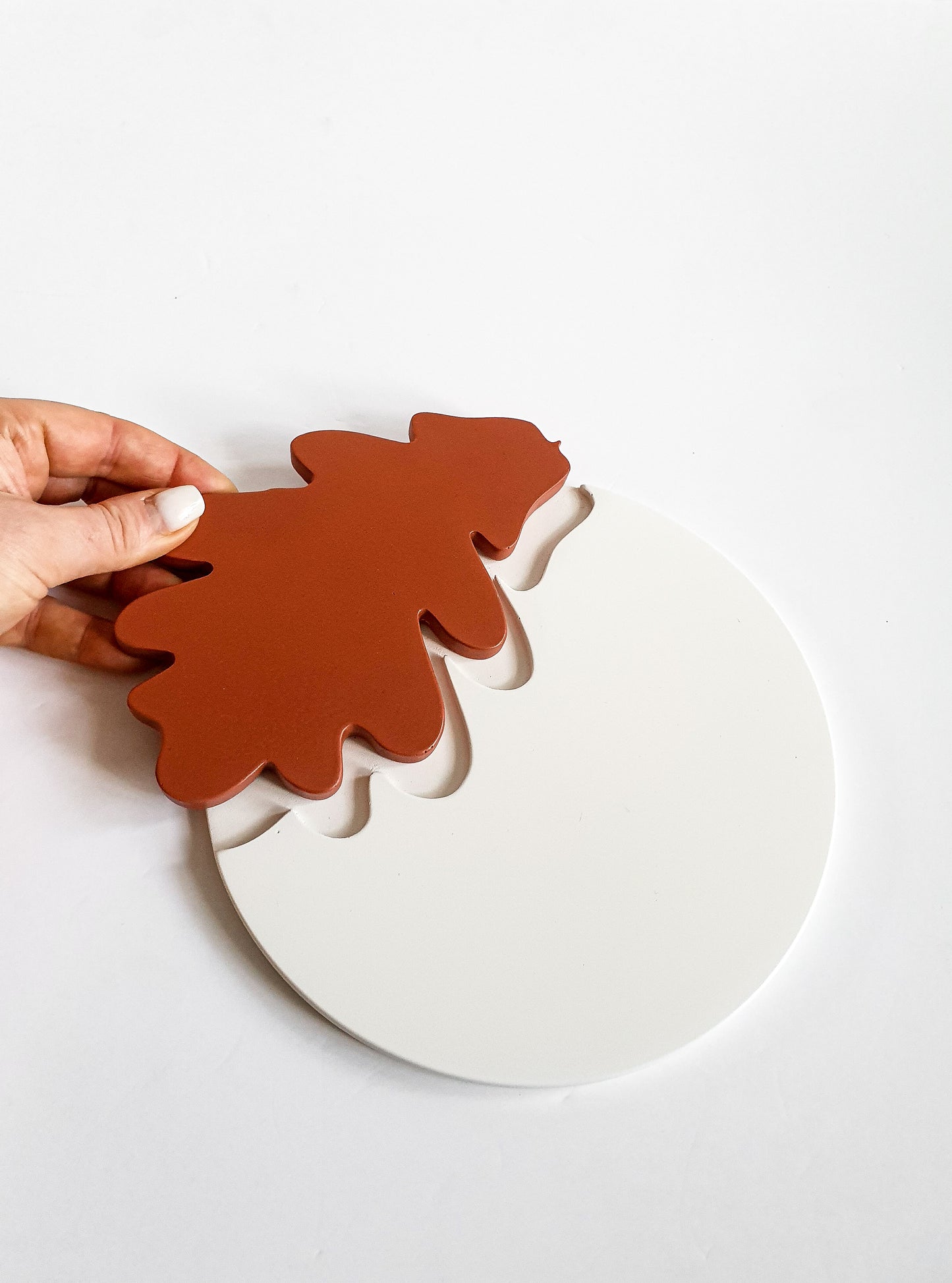 Oak Leaf Nesting Tray and Coaster Set