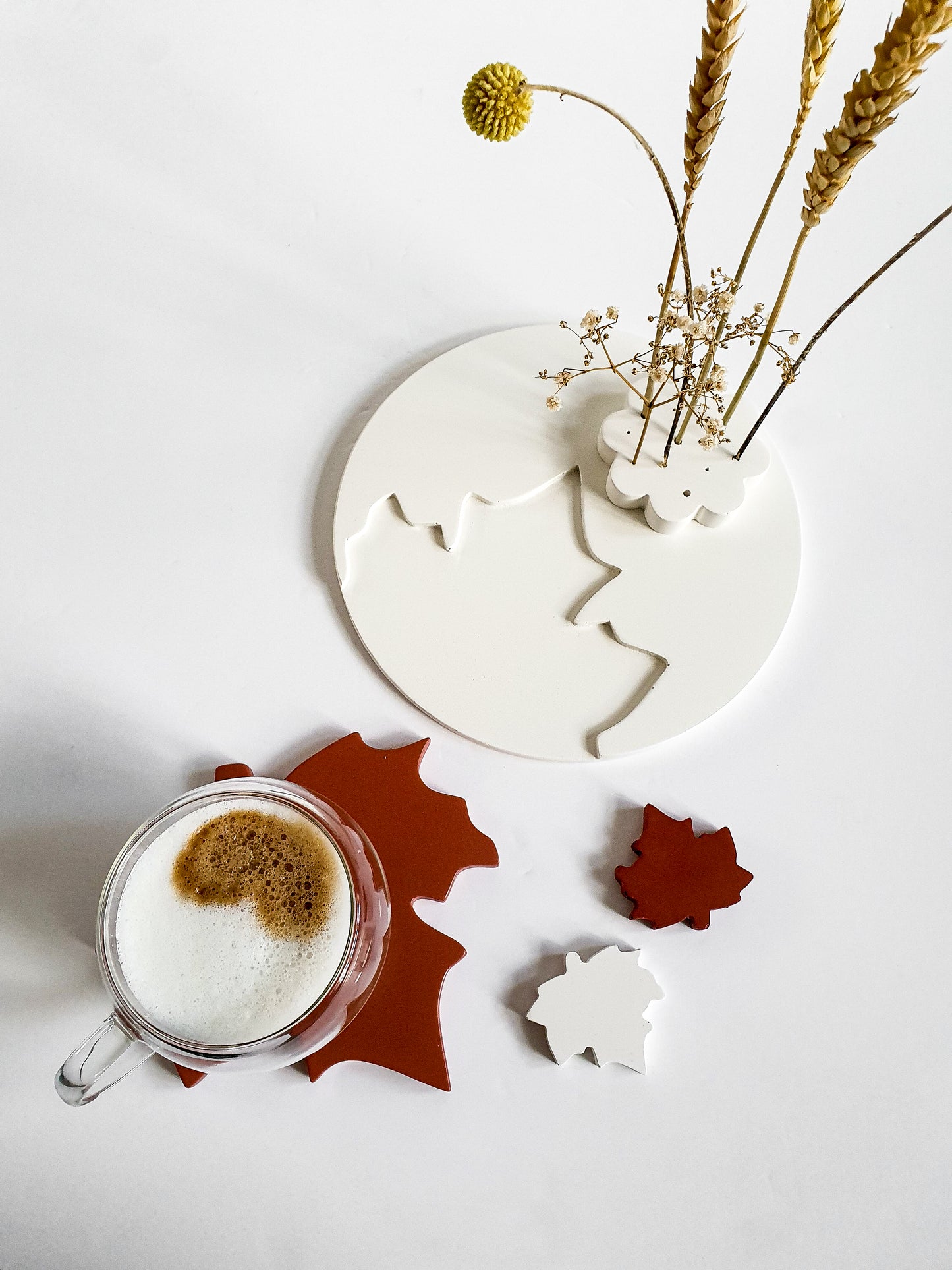 Maple Leaf Nesting Tray and Coaster Set