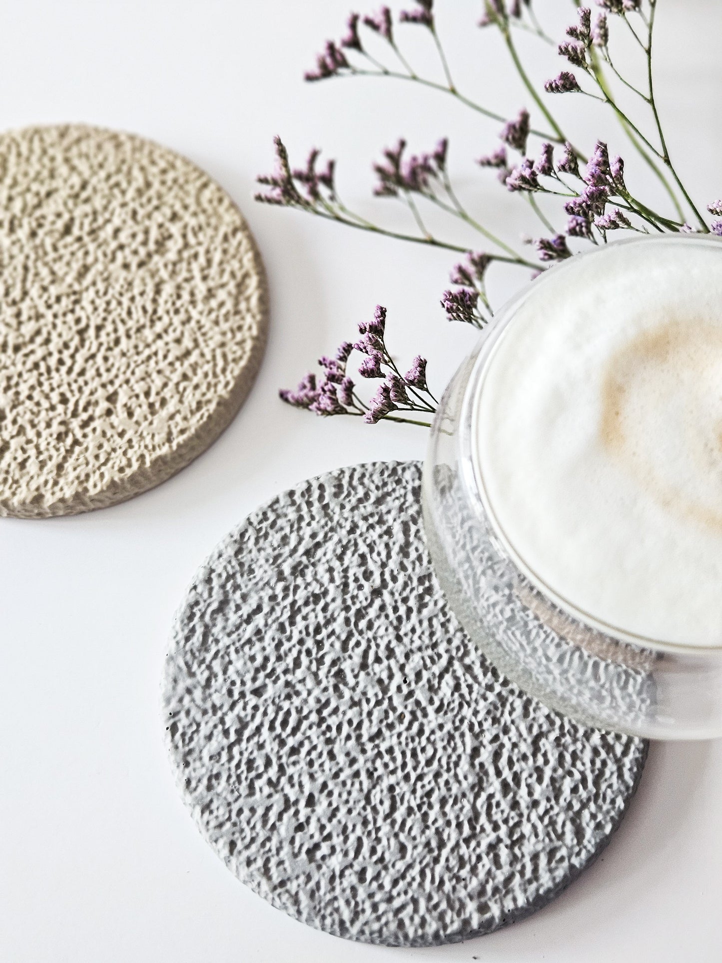 YESOstudio Stone Textured Drink Coasters Set