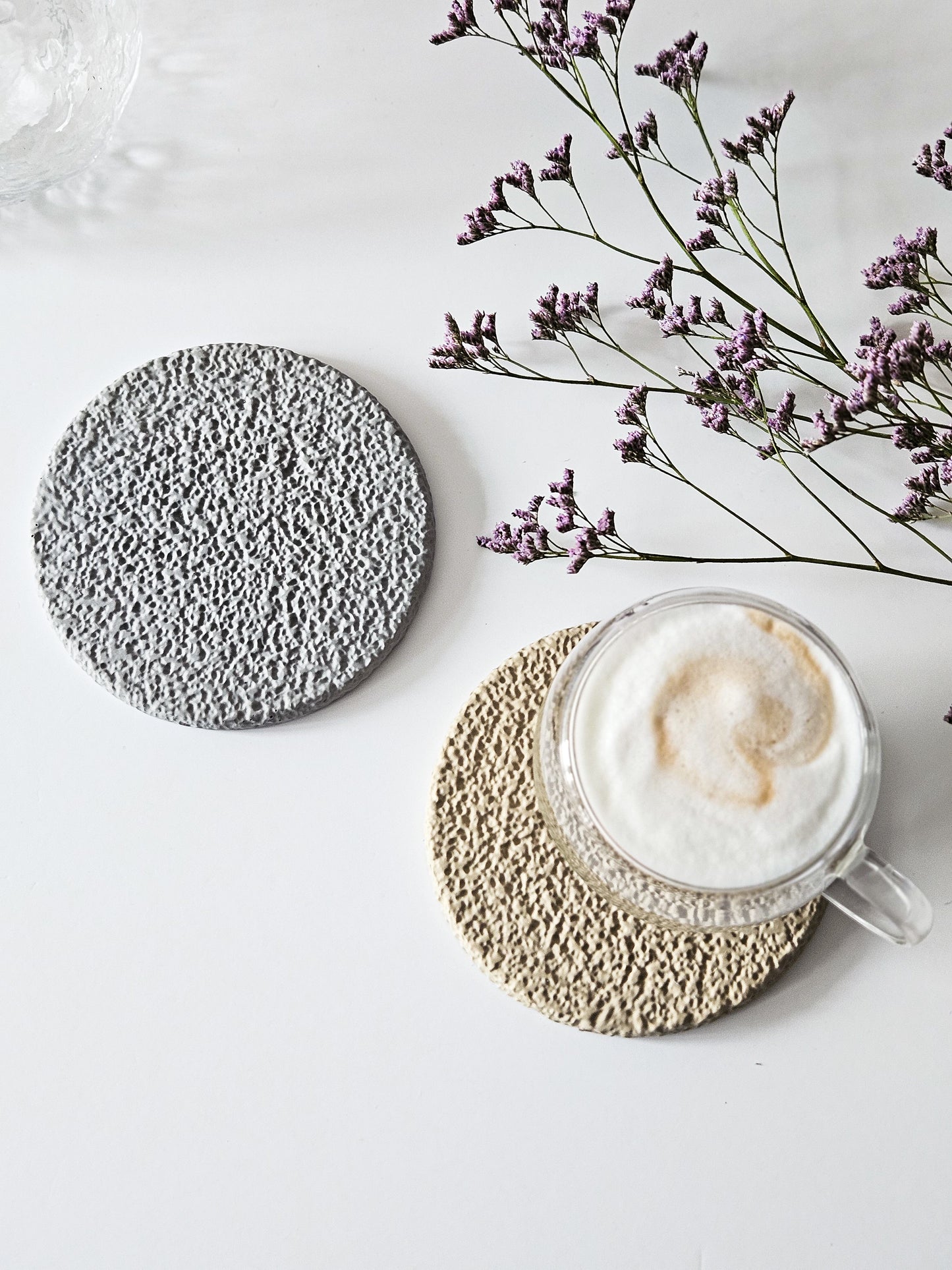 YESOstudio Stone Textured Drink Coasters Set