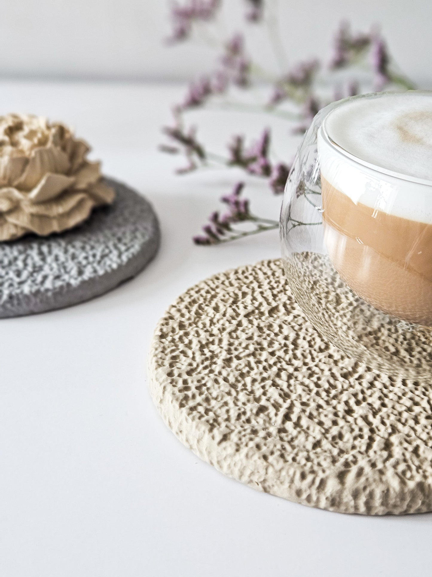 YESOstudio Stone Textured Drink Coasters Set