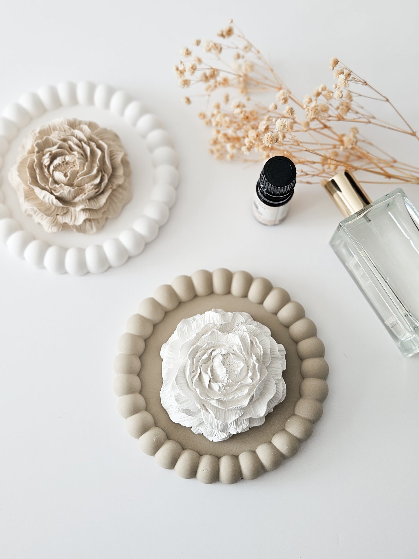 Peony Essential Oil Diffuser and Bubble Coaster Set