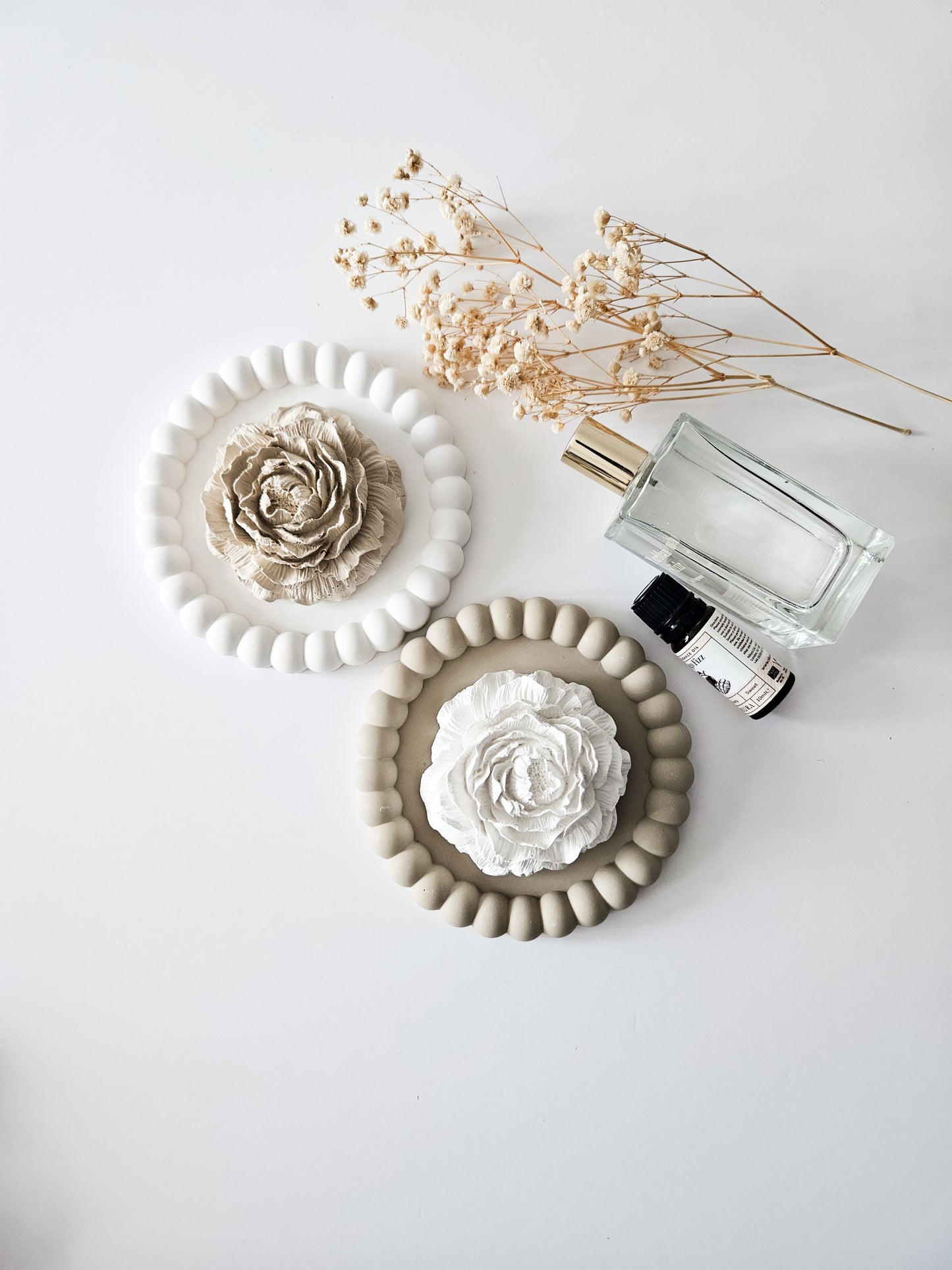 Peony Essential Oil Diffuser and Bubble Coaster Set