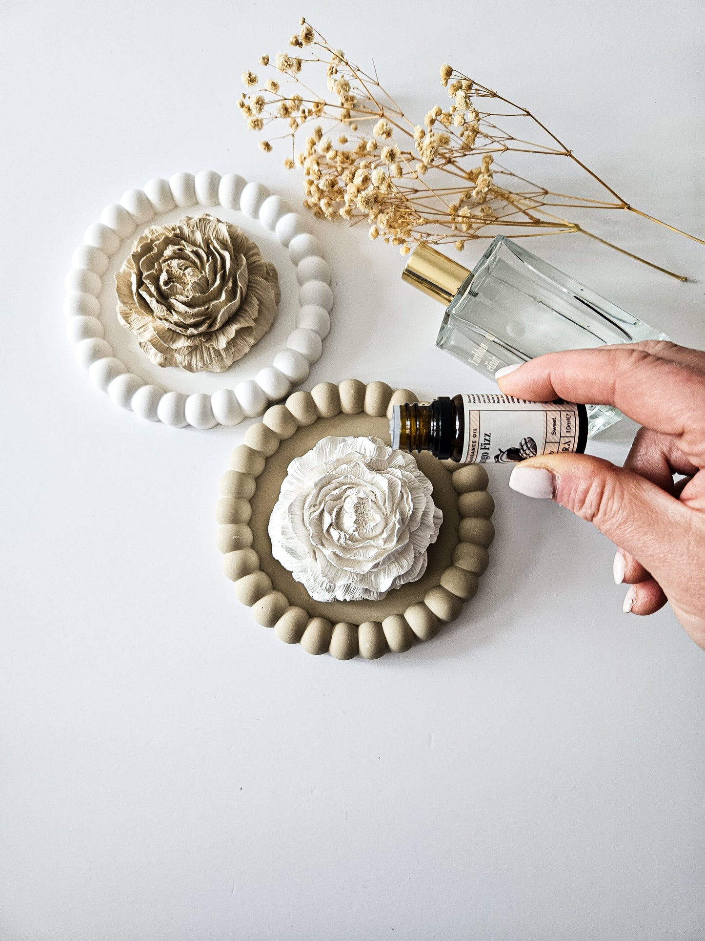 Peony Essential Oil Diffuser and Bubble Coaster Set
