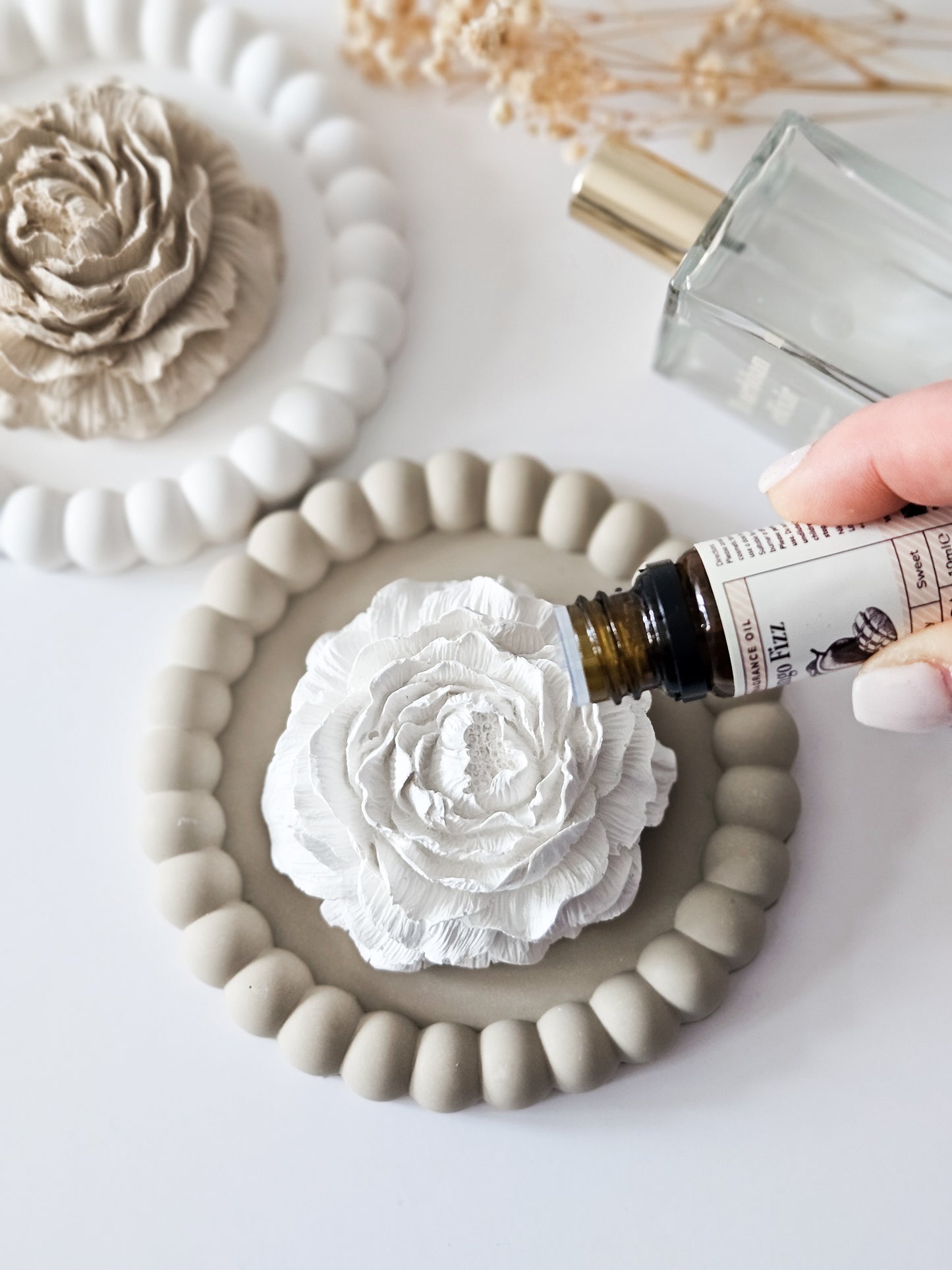 Peony Essential Oil Diffuser and Bubble Coaster Set
