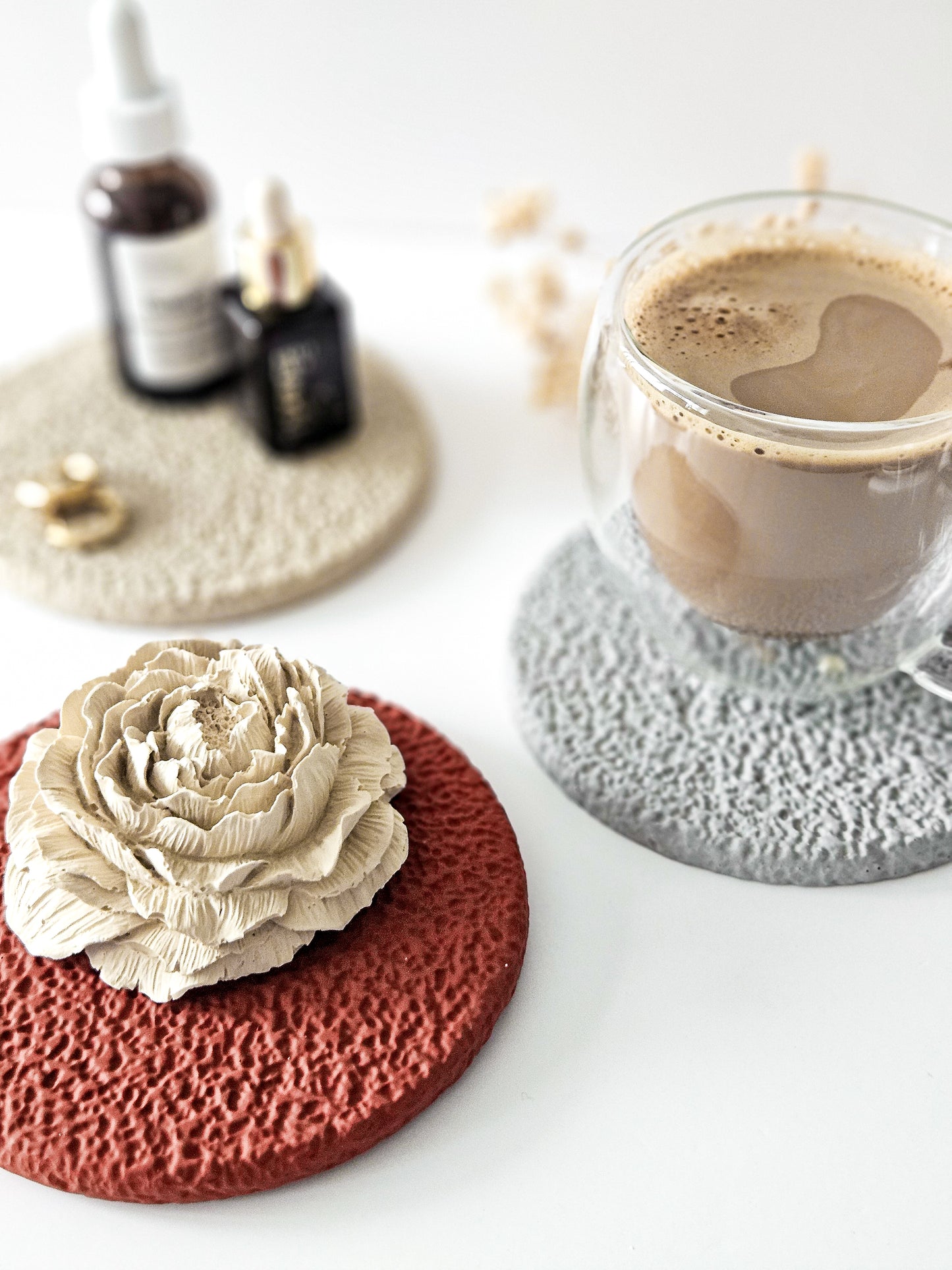 YESOstudio Stone Textured Drink Coasters Set
