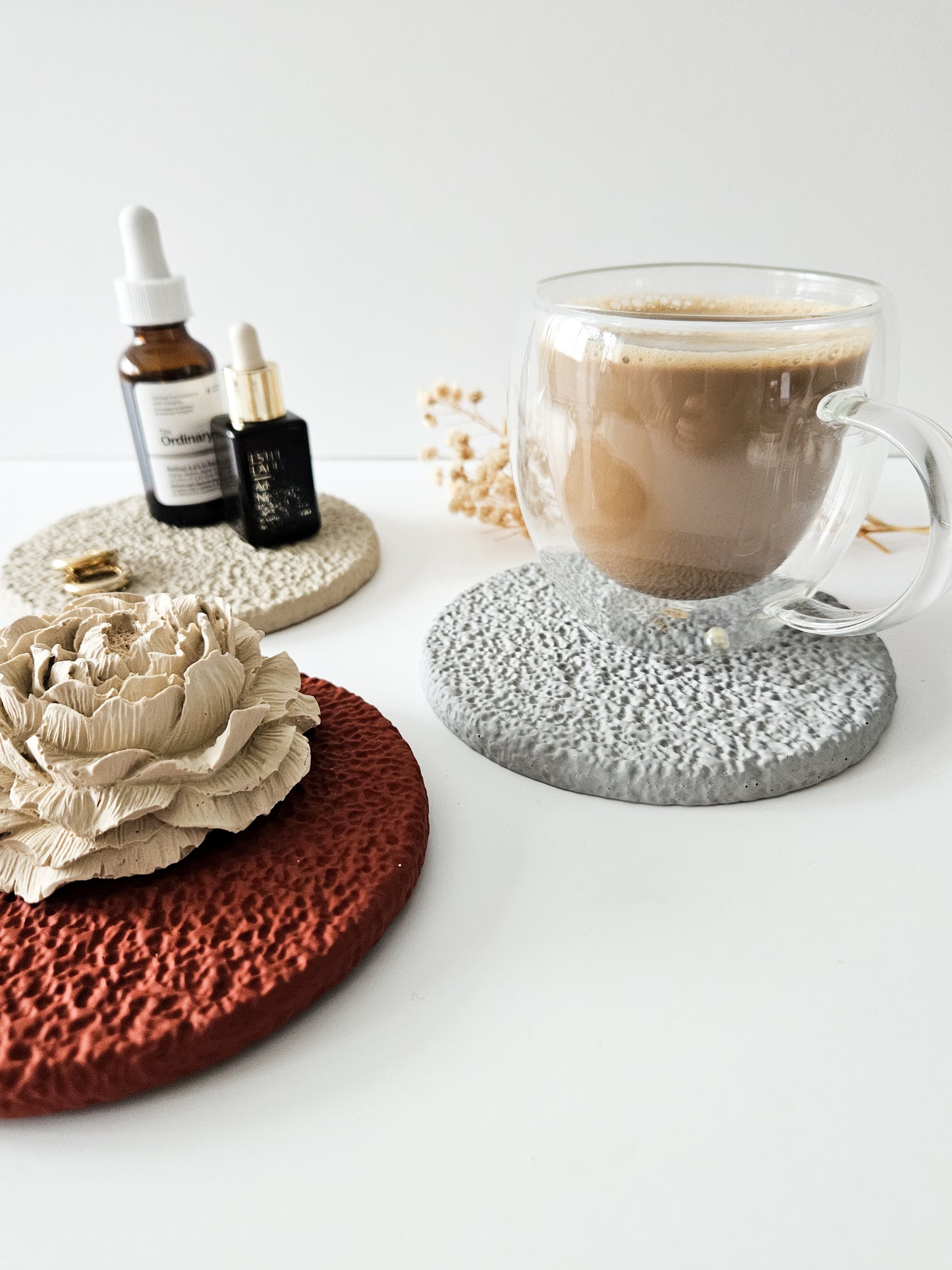 YESOstudio Stone Textured Drink Coasters Set