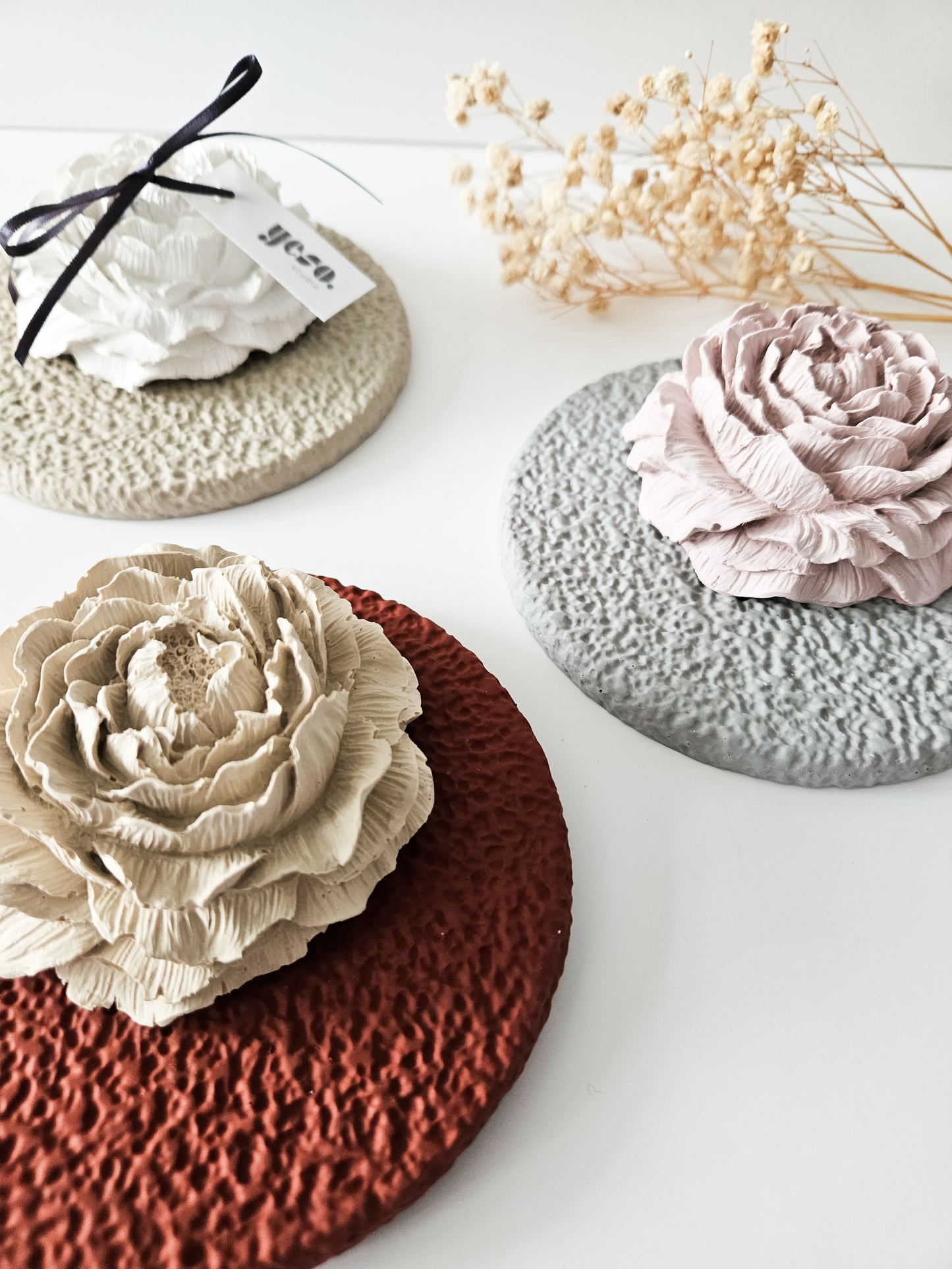 Peony Diffuser and Textured Coaster Set