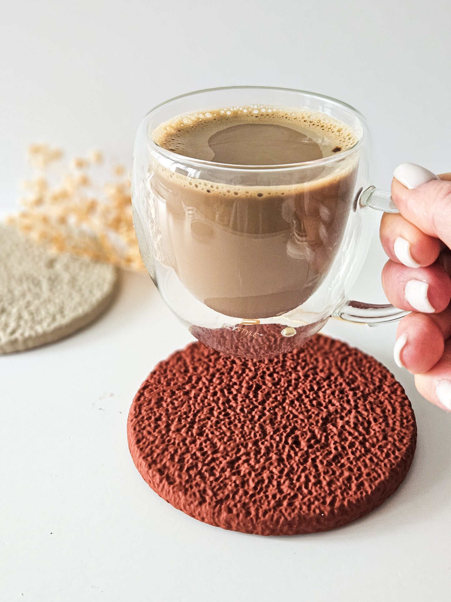 YESOstudio Stone Textured Drink Coasters Set
