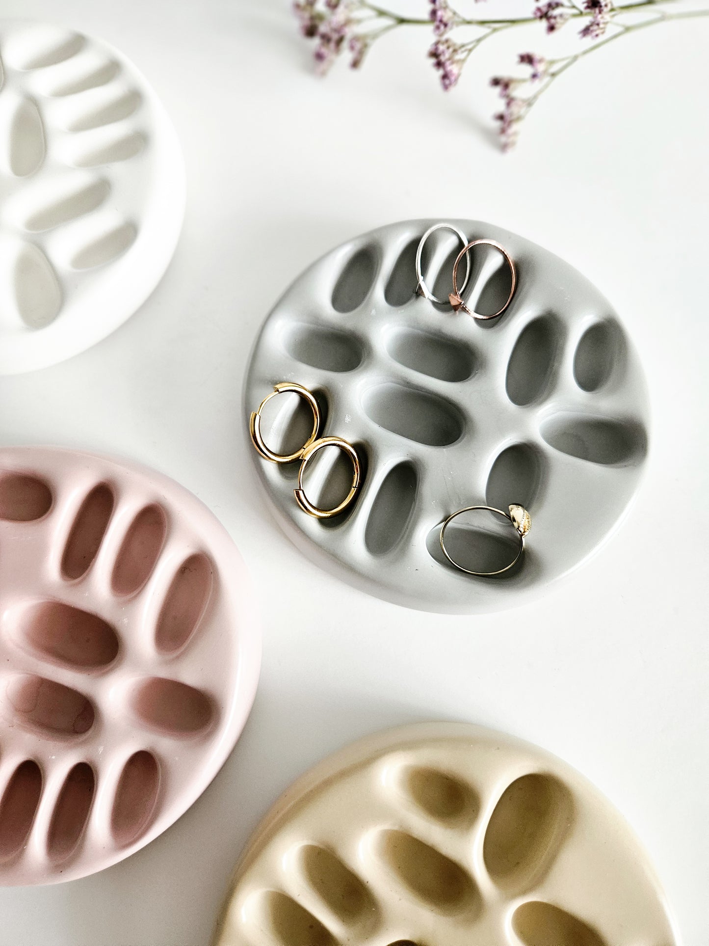 YESOstudio Minimalist Organic Round Stone Rings Dish