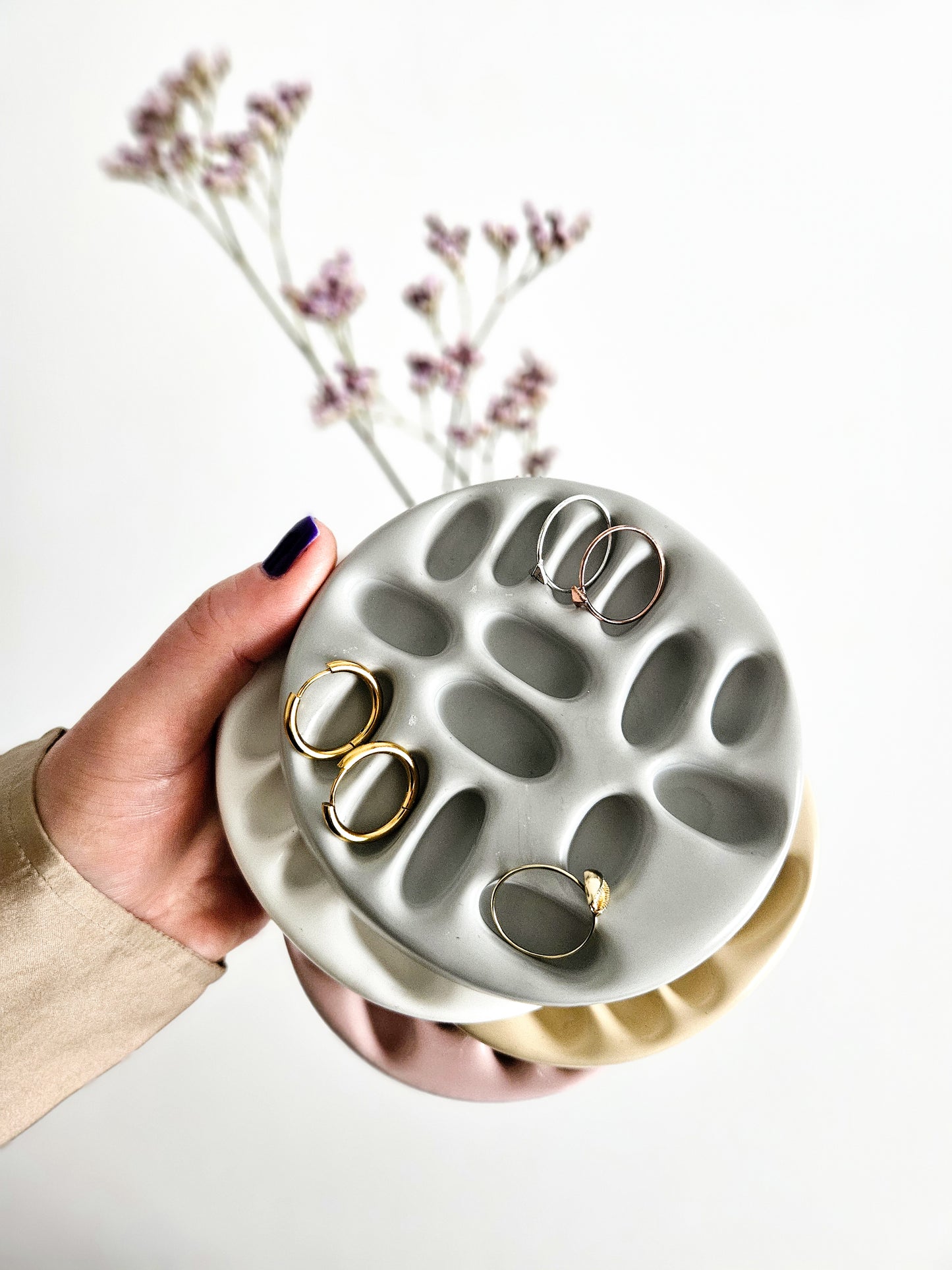 YESOstudio Minimalist Round Stone Rings Dish