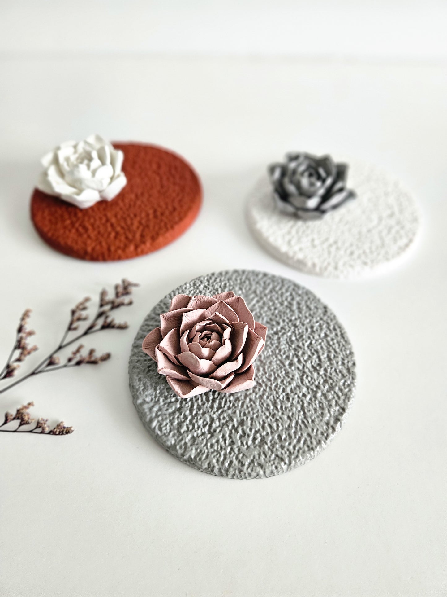 Lotus Diffuser and Textured Coaster Set