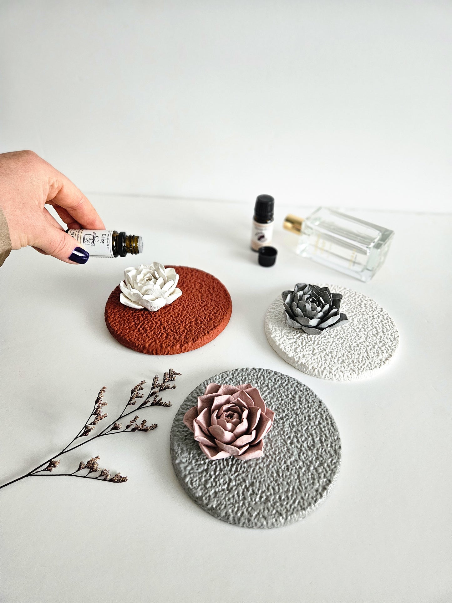 Lotus Diffuser and Textured Coaster Set