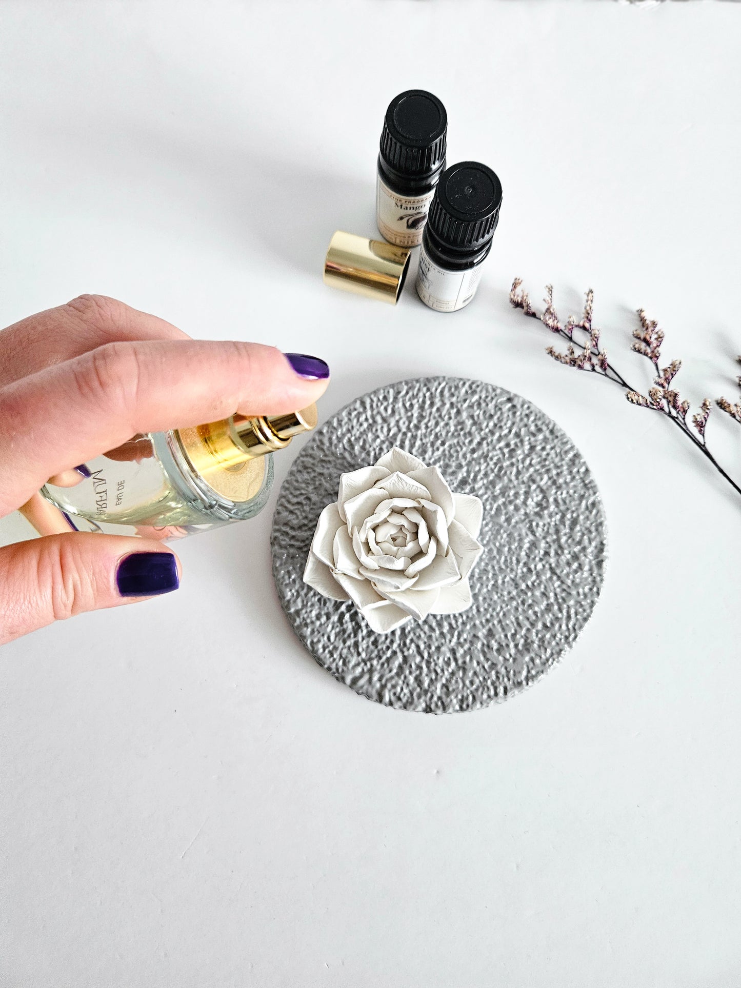 Lotus Diffuser and Textured Coaster Set