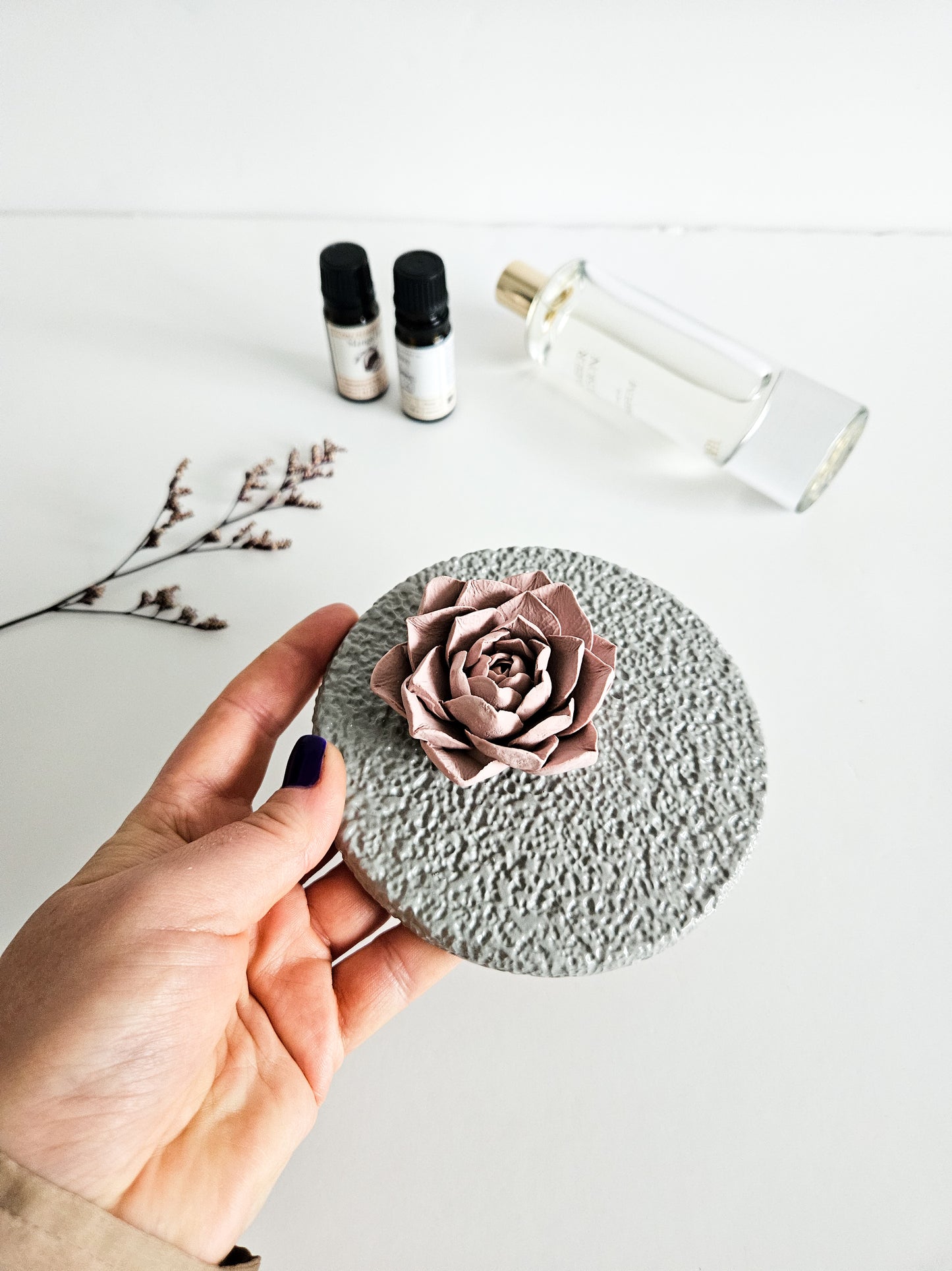 Lotus Diffuser and Textured Coaster Set