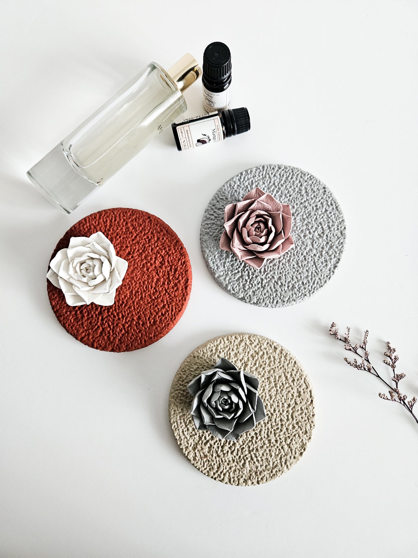 Lotus Diffuser and Textured Coaster Set