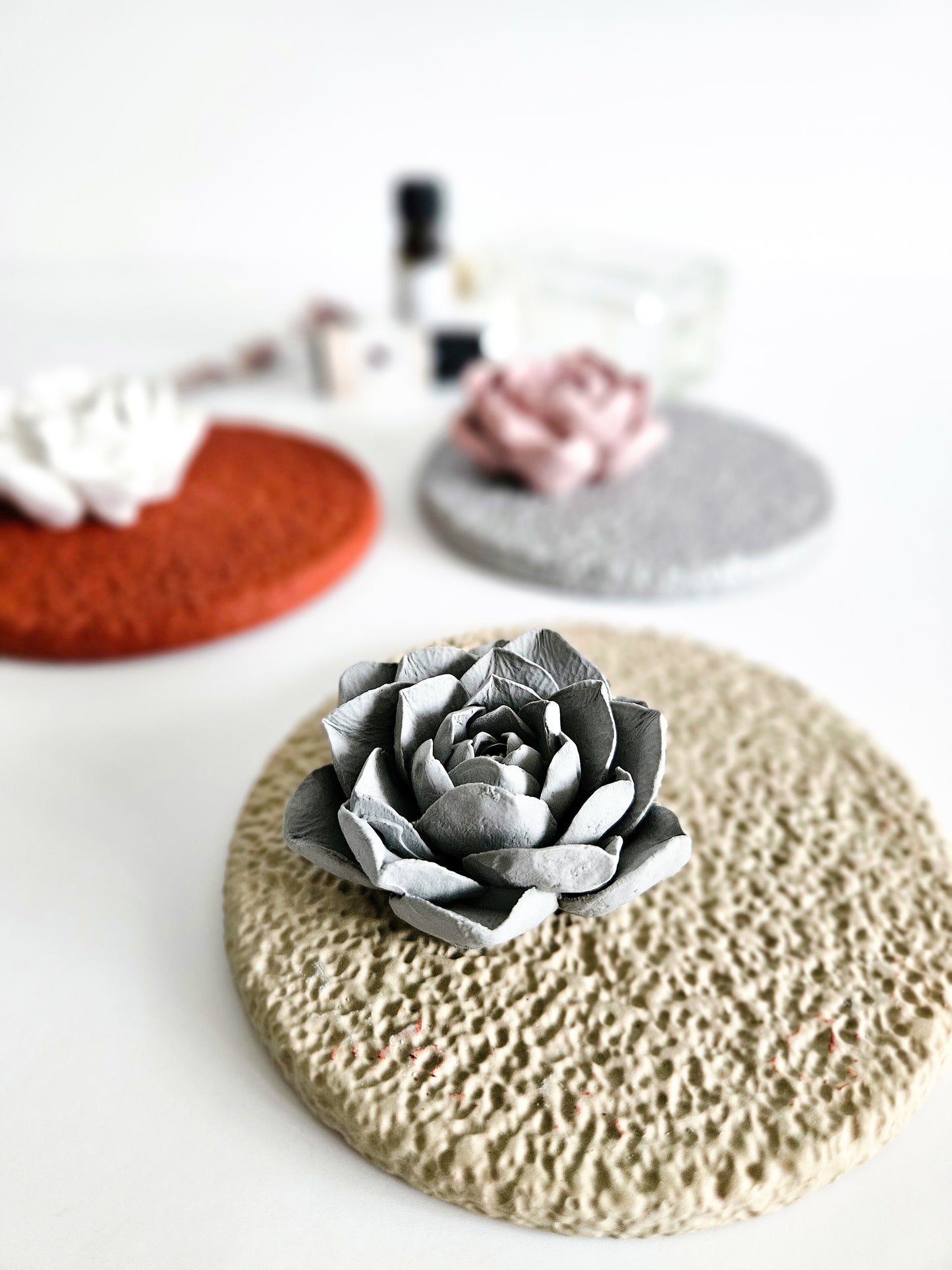 Lotus Diffuser and Textured Coaster Set
