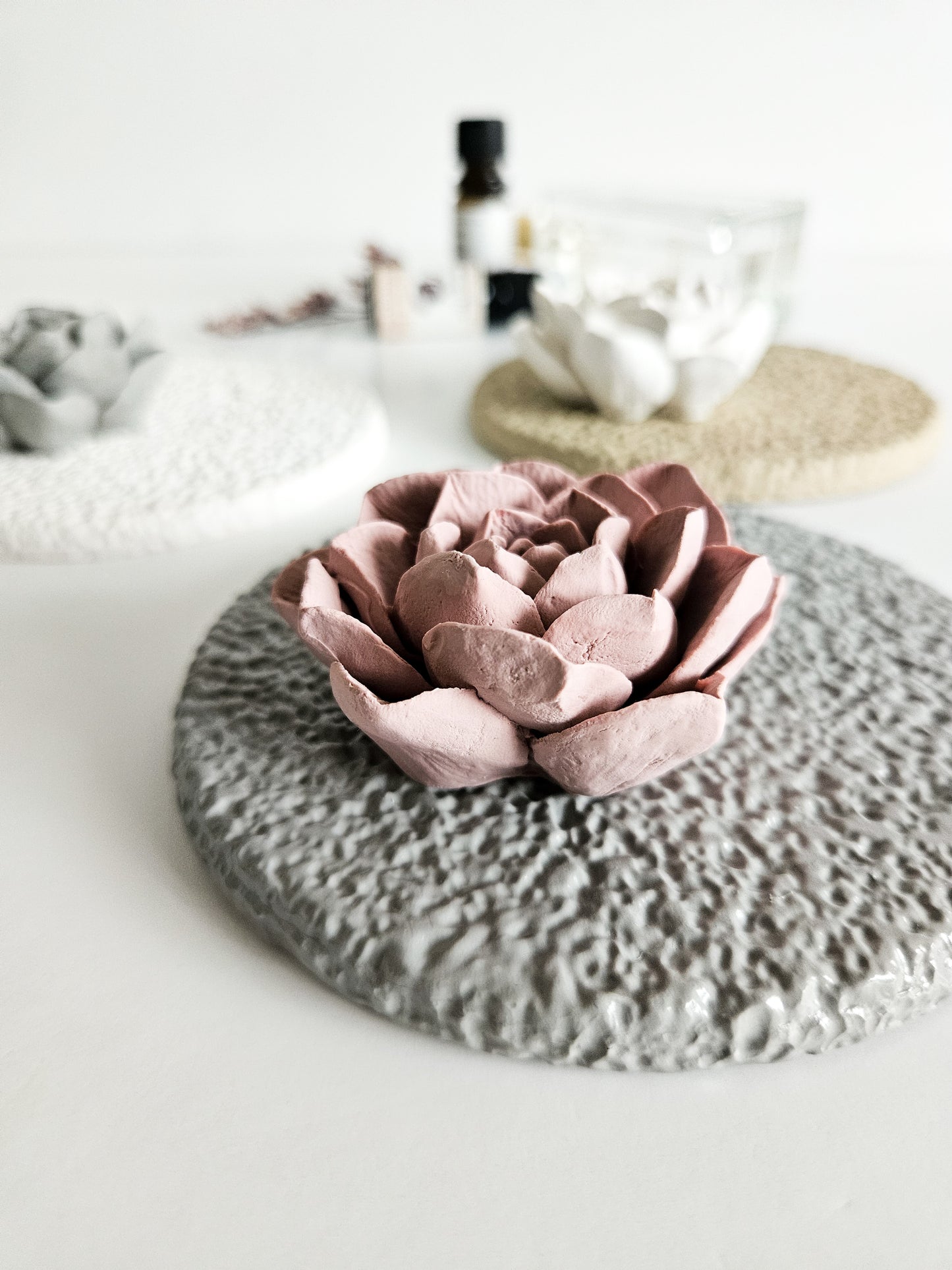 Lotus Diffuser and Textured Coaster Set