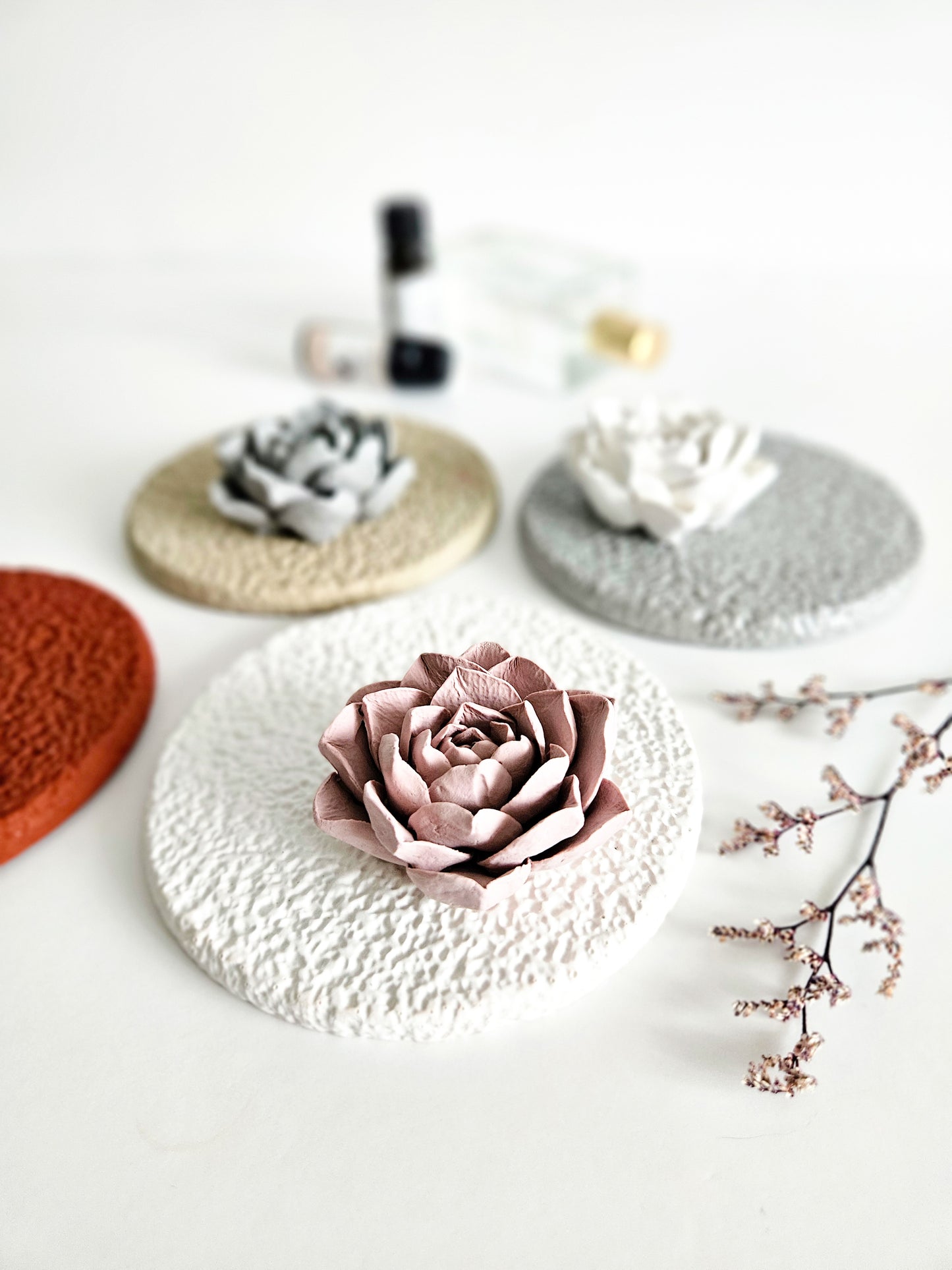 Lotus Diffuser and Textured Coaster Set