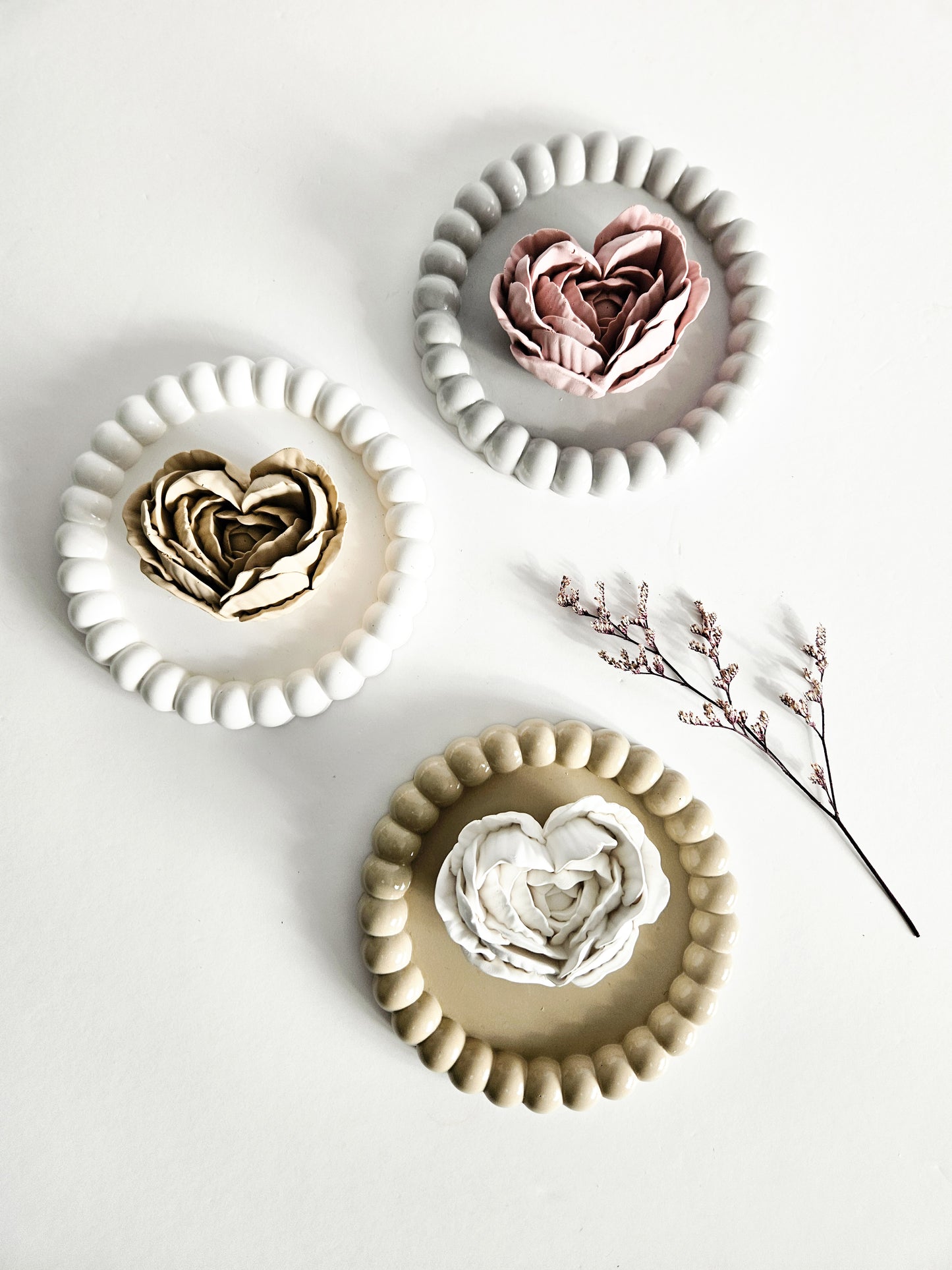 Heart Flower Diffuser and Bubble Coaster Set