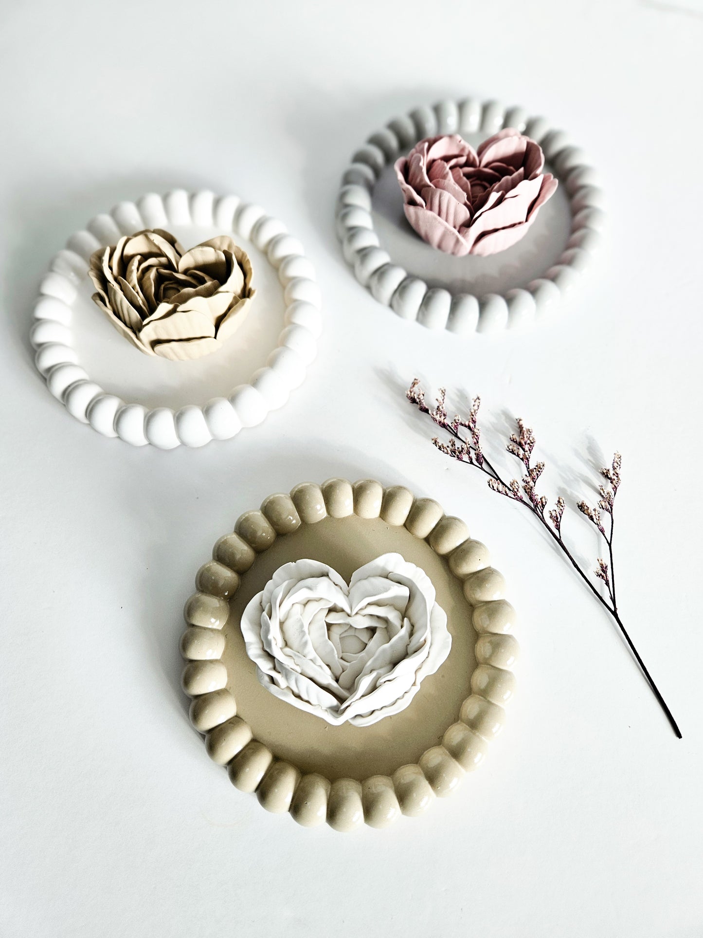 Heart Flower Diffuser and Bubble Coaster Set
