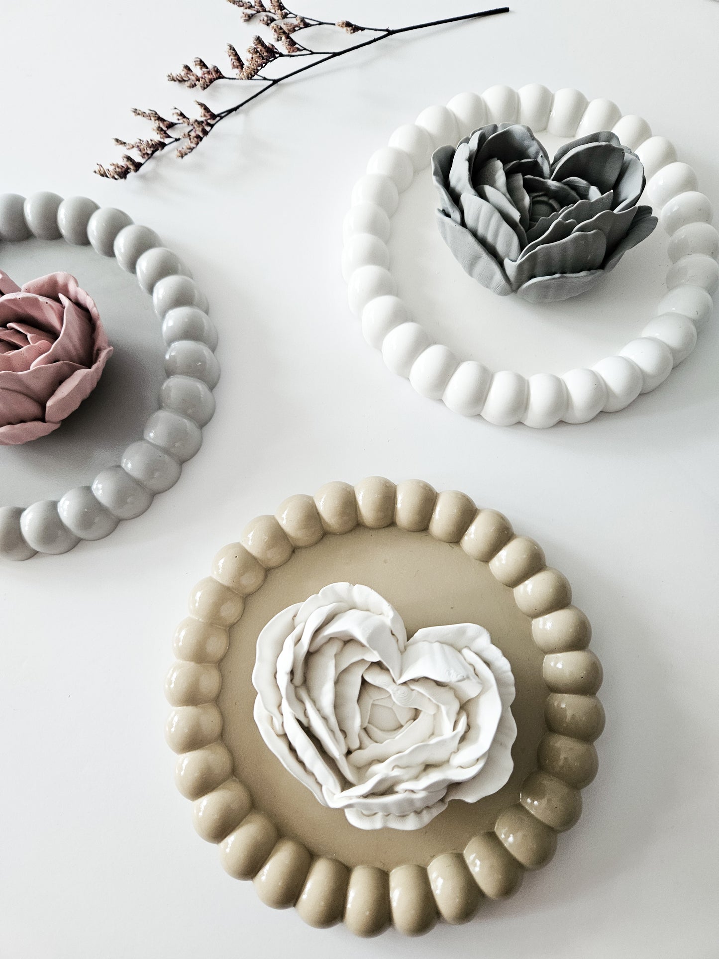 Heart Flower Diffuser and Bubble Coaster Set