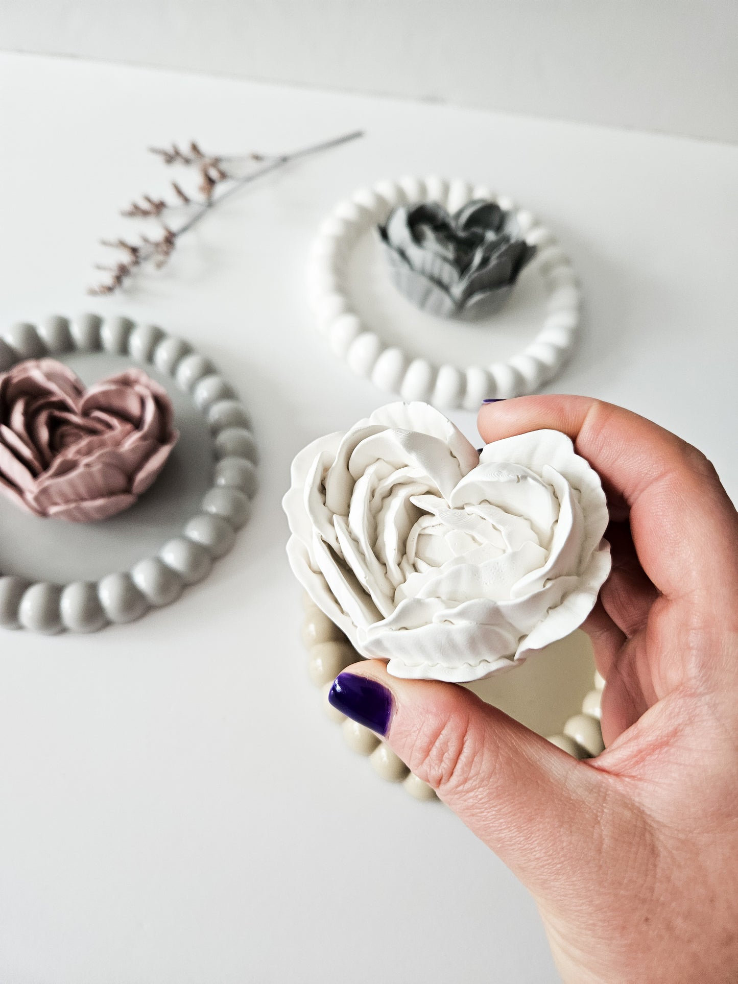 Heart Flower Diffuser and Bubble Coaster Set