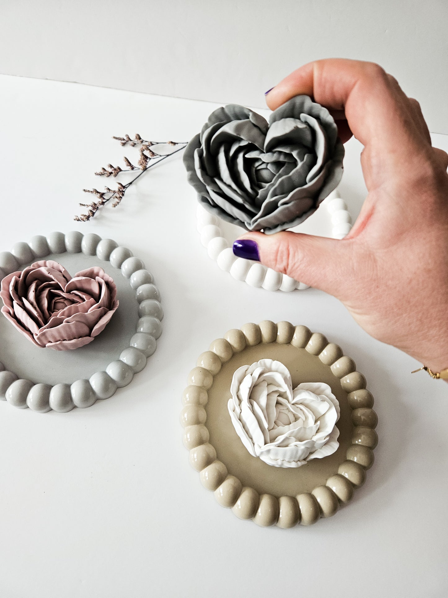 Heart Flower Diffuser and Bubble Coaster Set