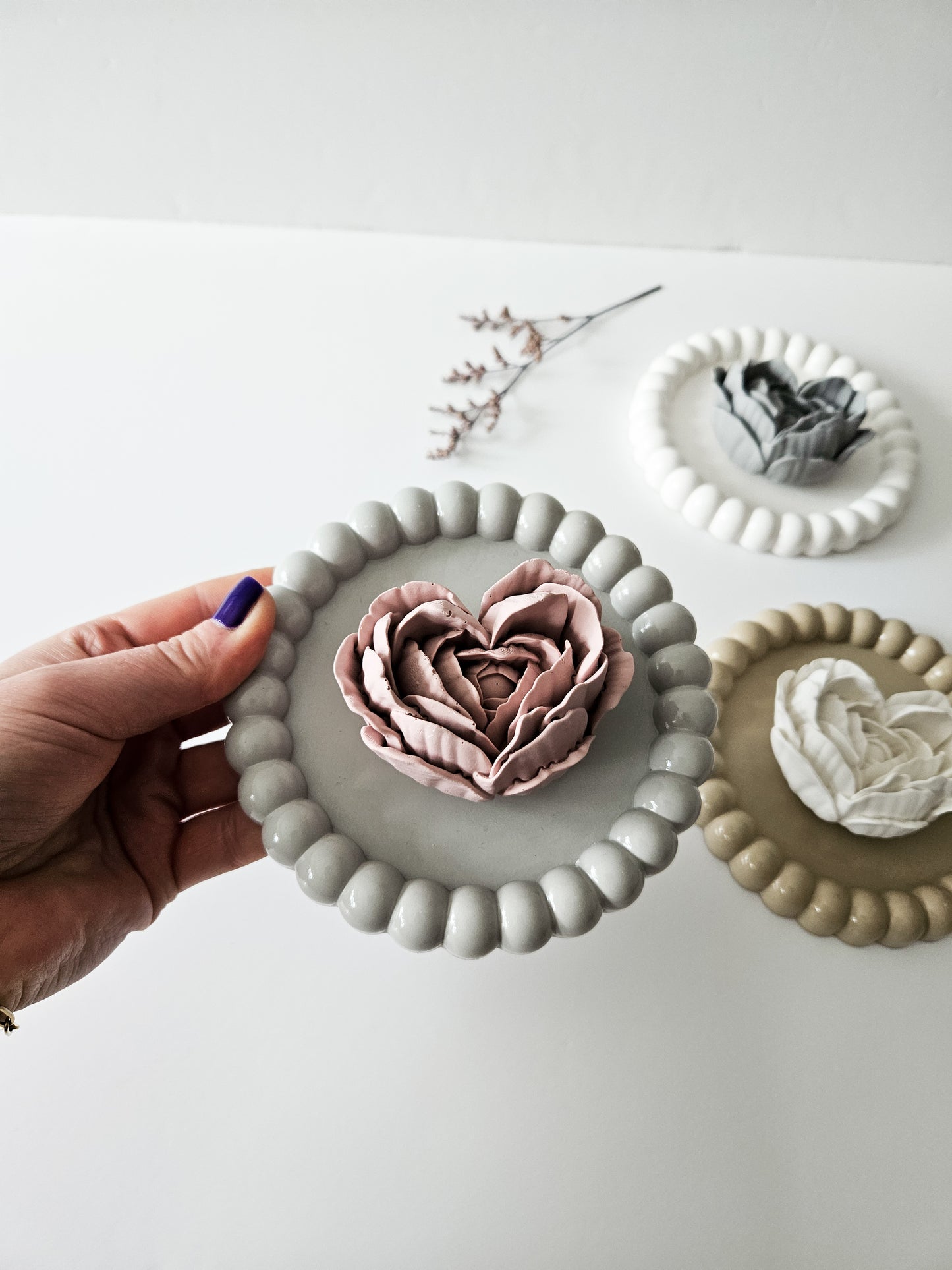 Heart Flower Diffuser and Bubble Coaster Set