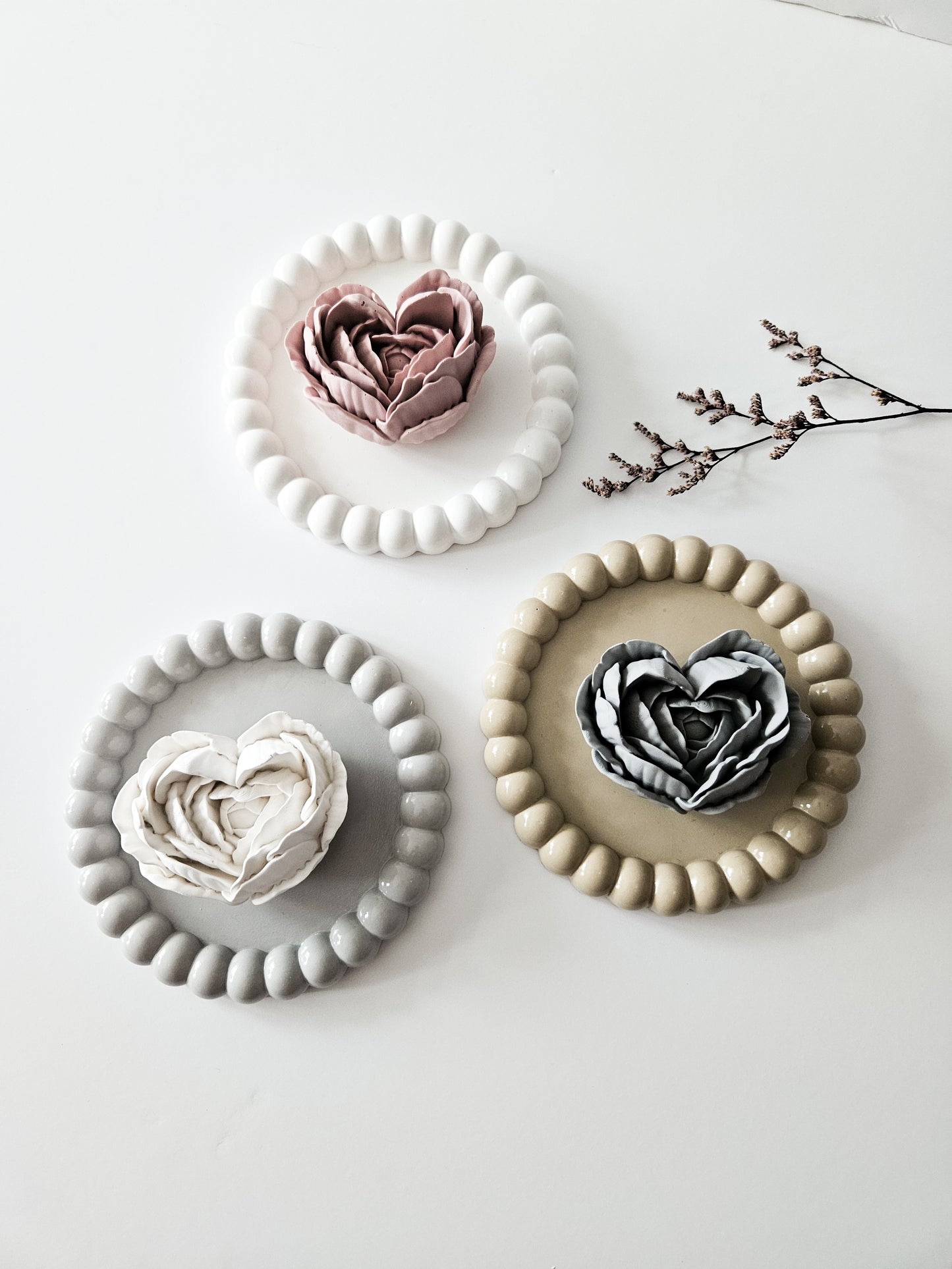 Heart Flower Diffuser and Bubble Coaster Set