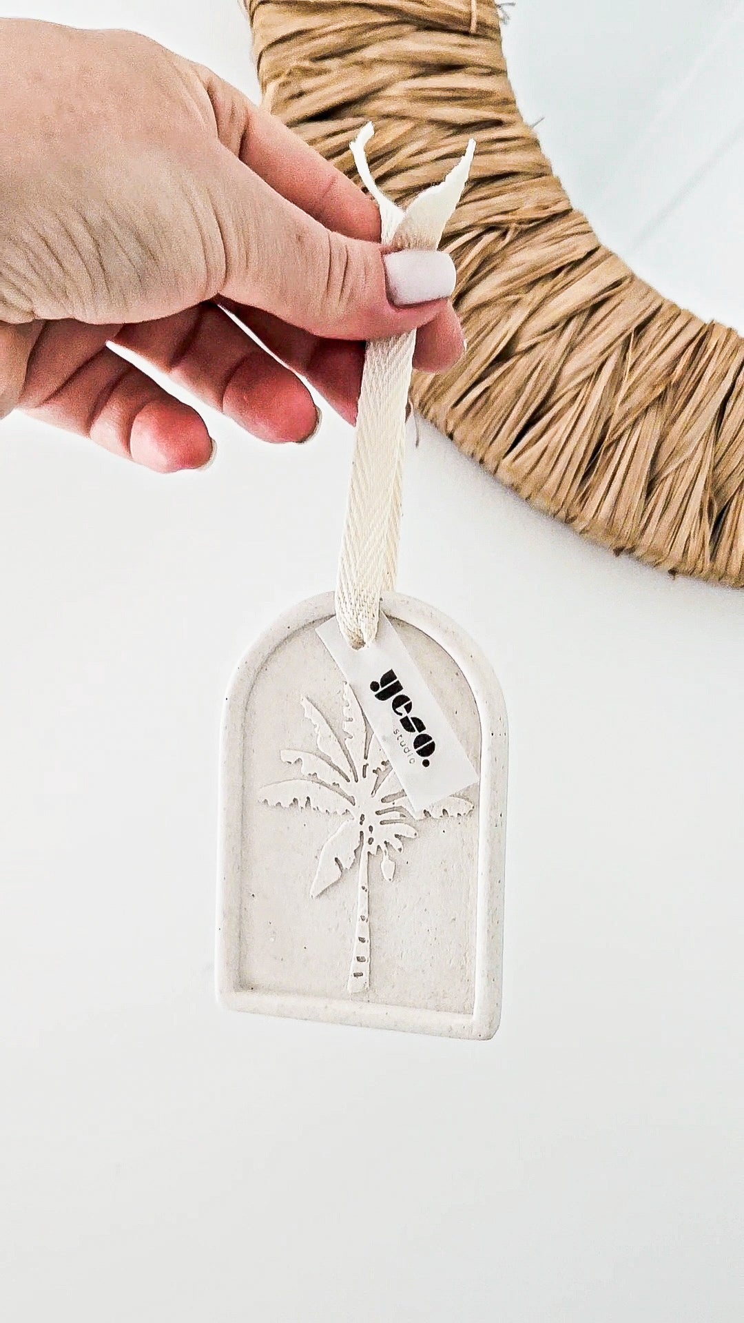 Tropical Palm Tree Aroma Stone Tag