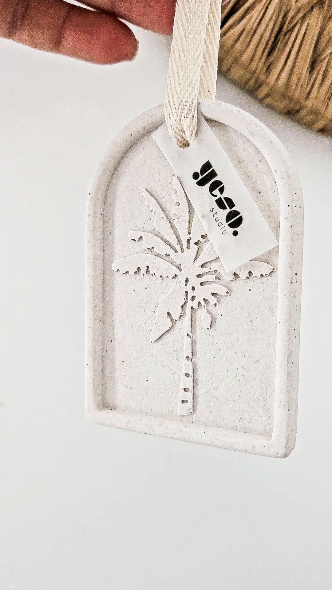 Tropical Palm Tree Aroma Stone Tag
