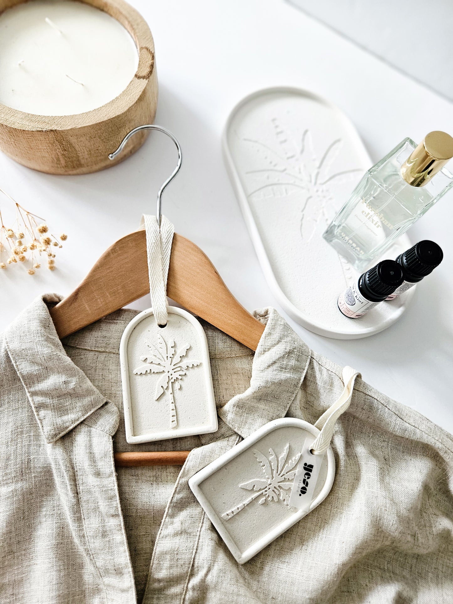 Tropical Palm Tree Aroma Stone Tag