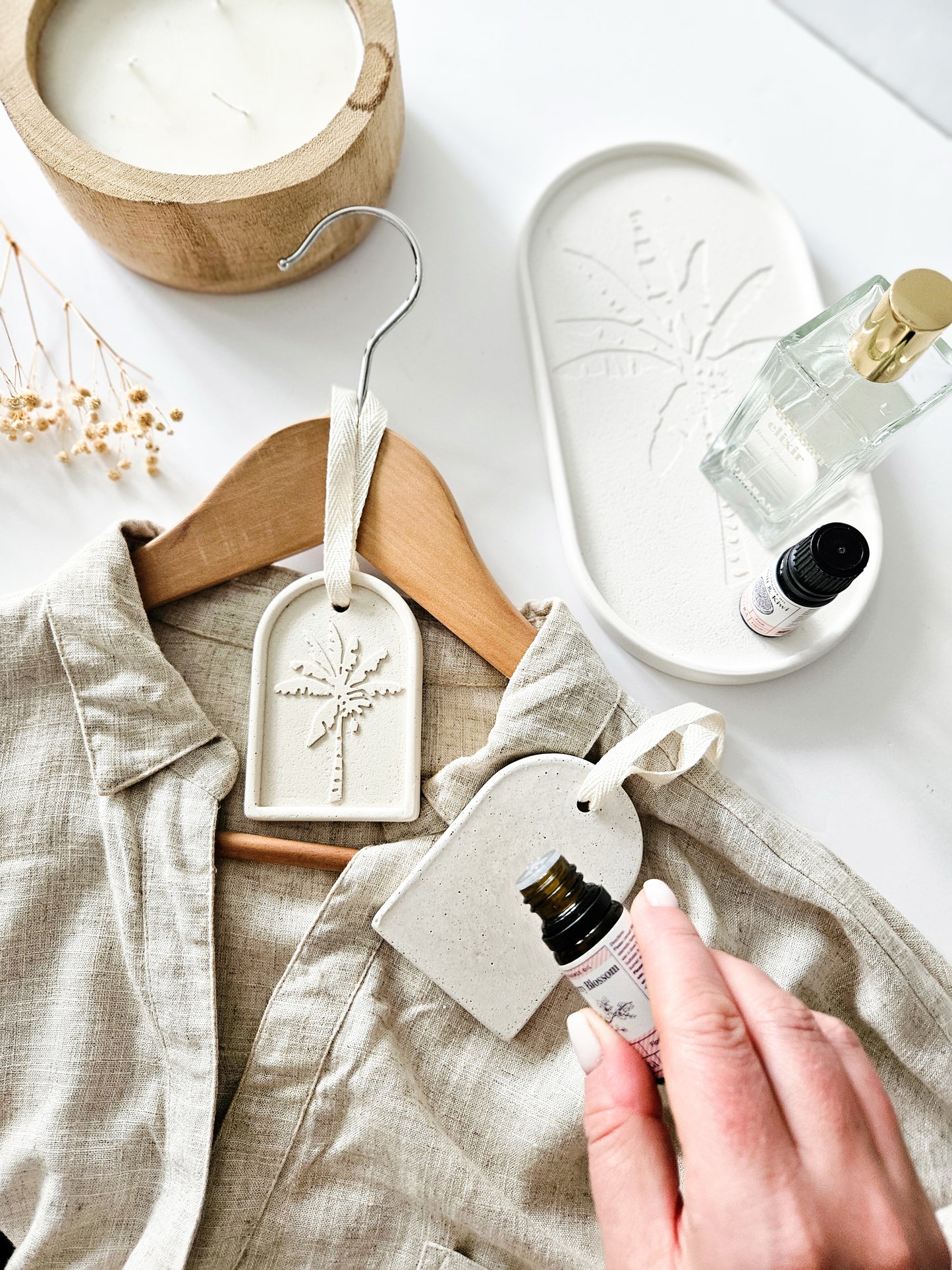 Tropical Palm Tree Aroma Stone Tag