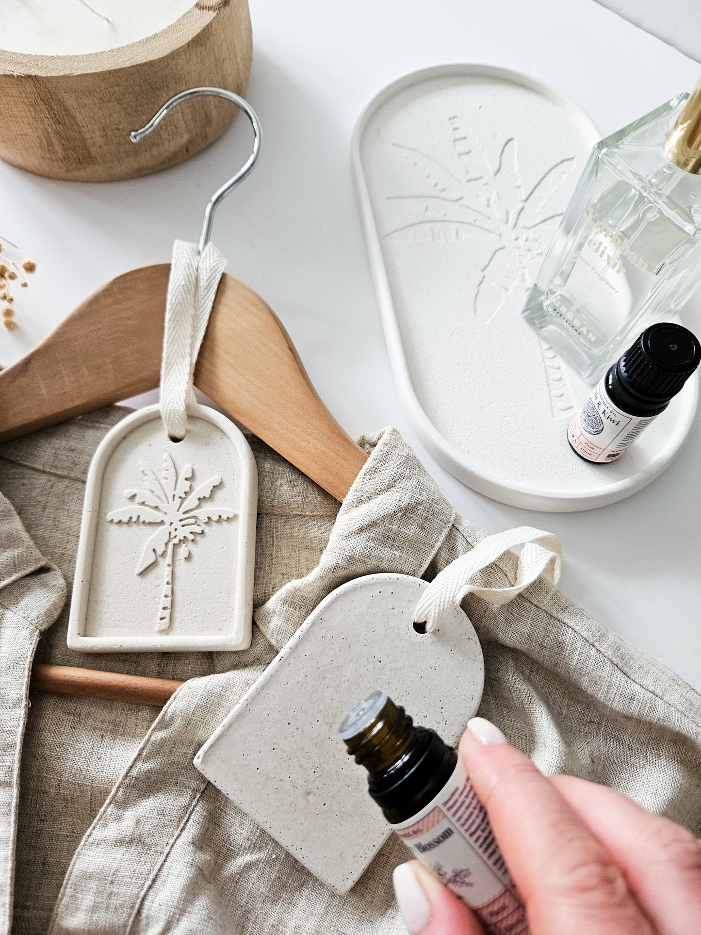 Tropical Palm Tree Aroma Stone Tag