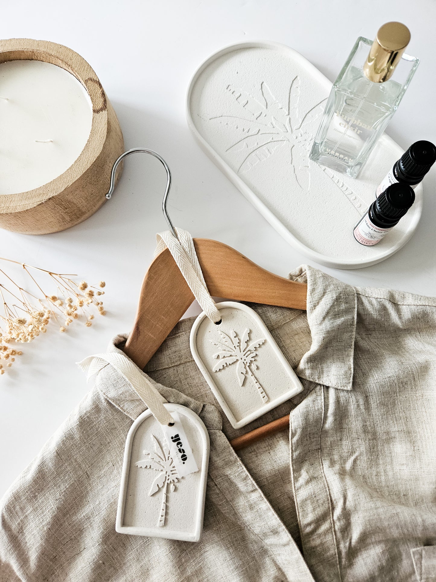 Tropical Palm Tree Aroma Stone Tag