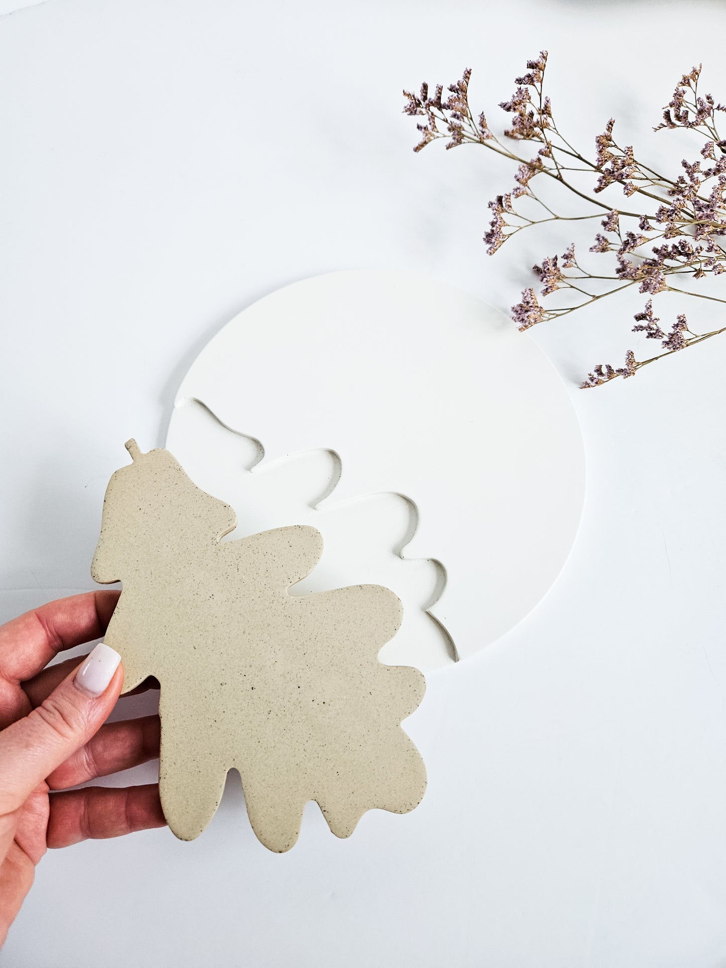 Oak Leaf Nesting Tray and Coaster Set