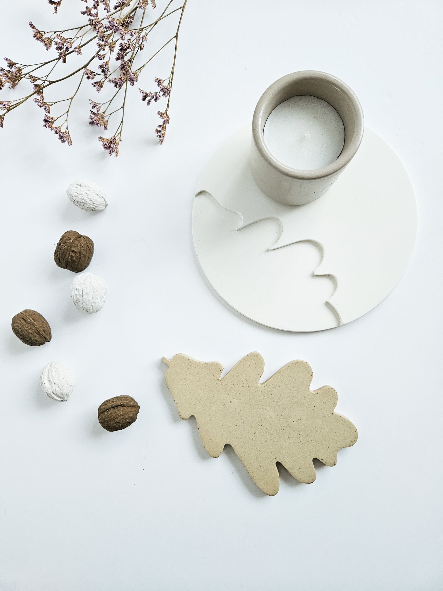 Oak Leaf Nesting Tray and Coaster Set