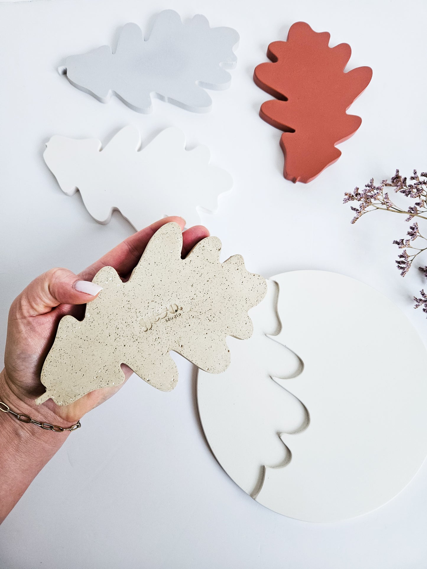 Oak Leaf Drink Coasters Set of 2
