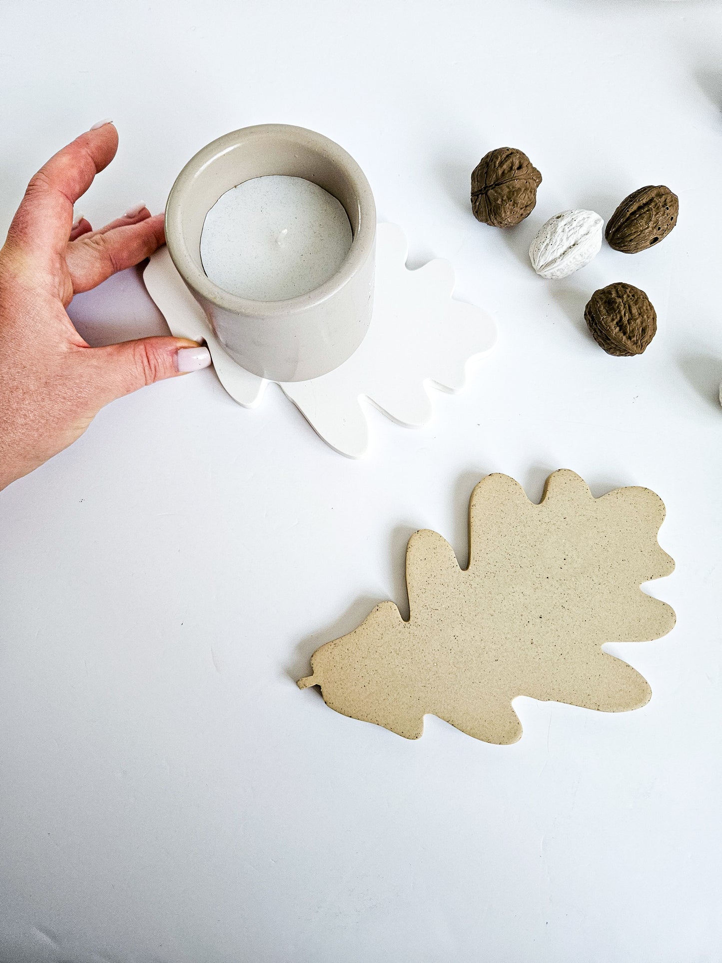 Oak Leaf Drink Coasters Set of 2