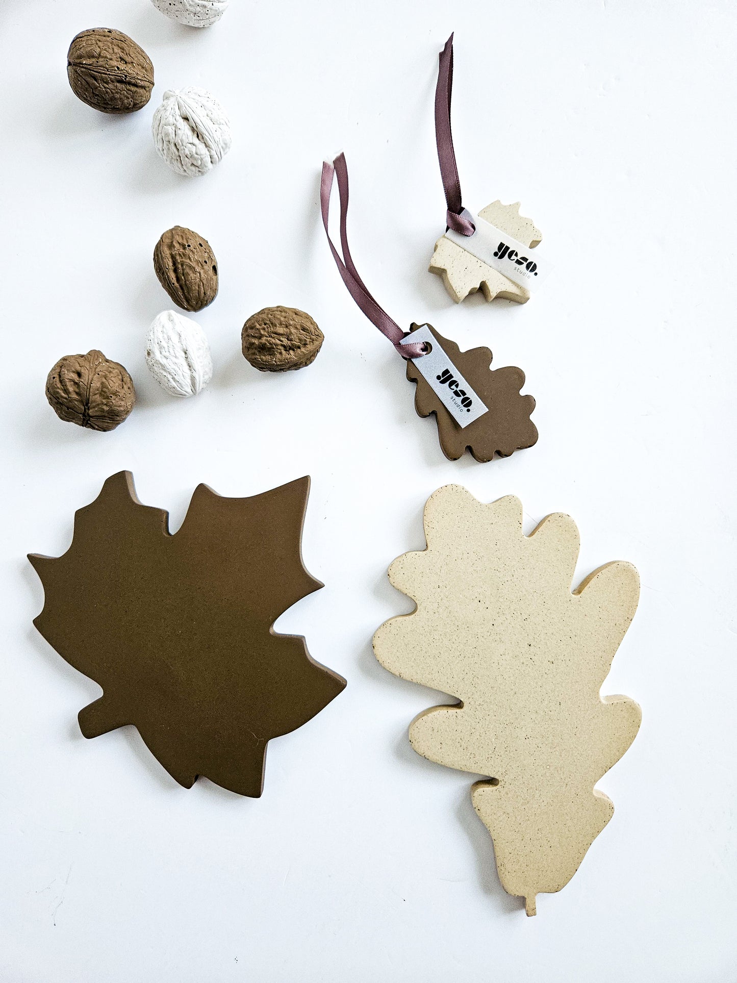 Oak Leaf Drink Coasters Set of 2