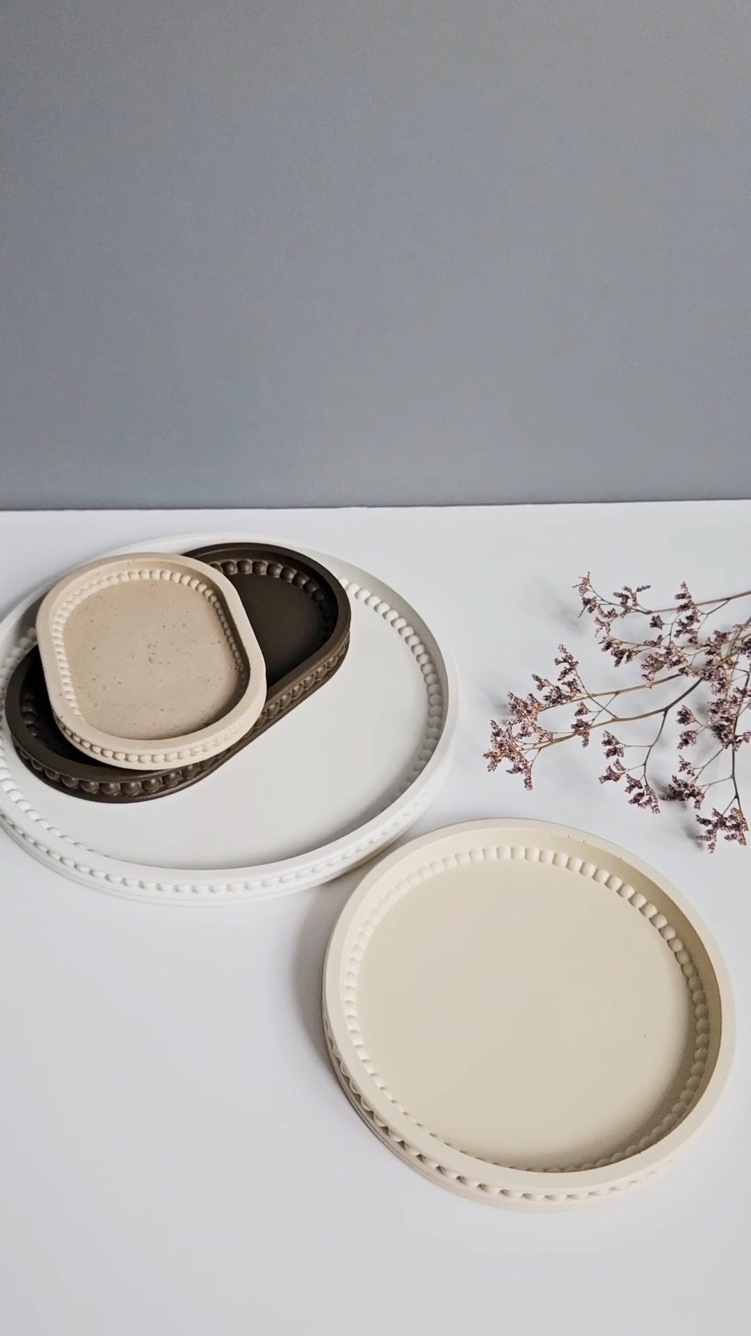 Oval Bobbin Beaded Tray Small