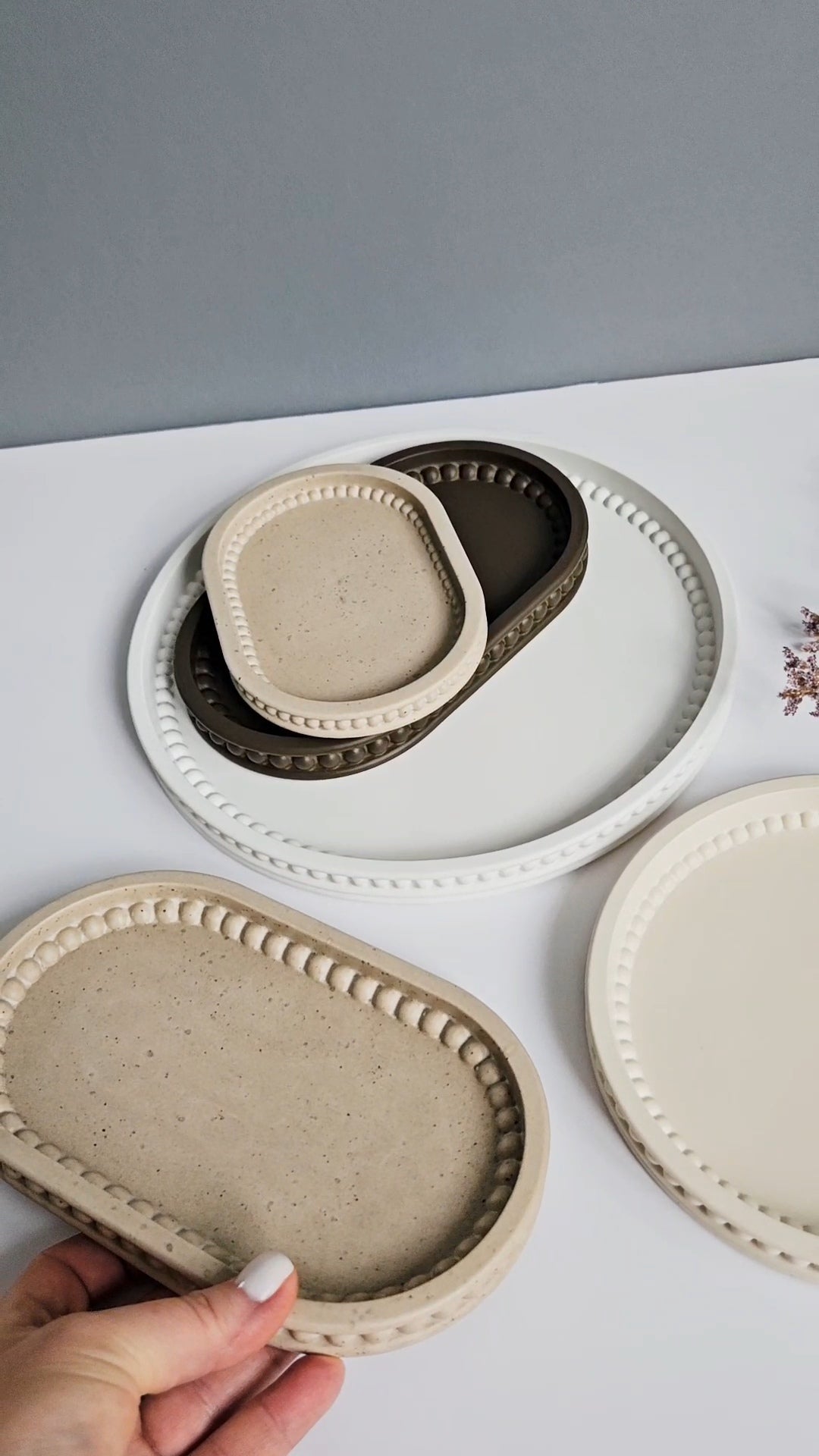 Oval Bobbin Beaded Tray Medium