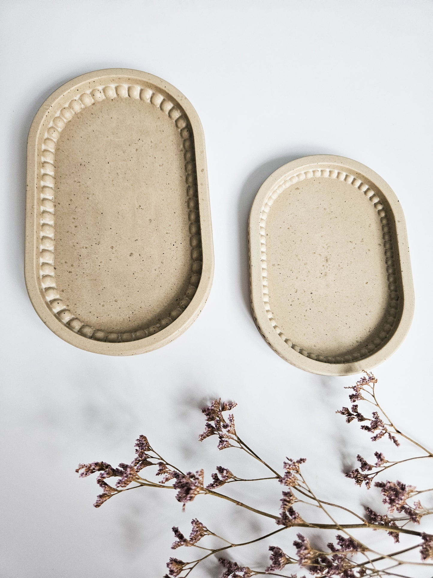 Oval Bobbin Beaded Tray Small