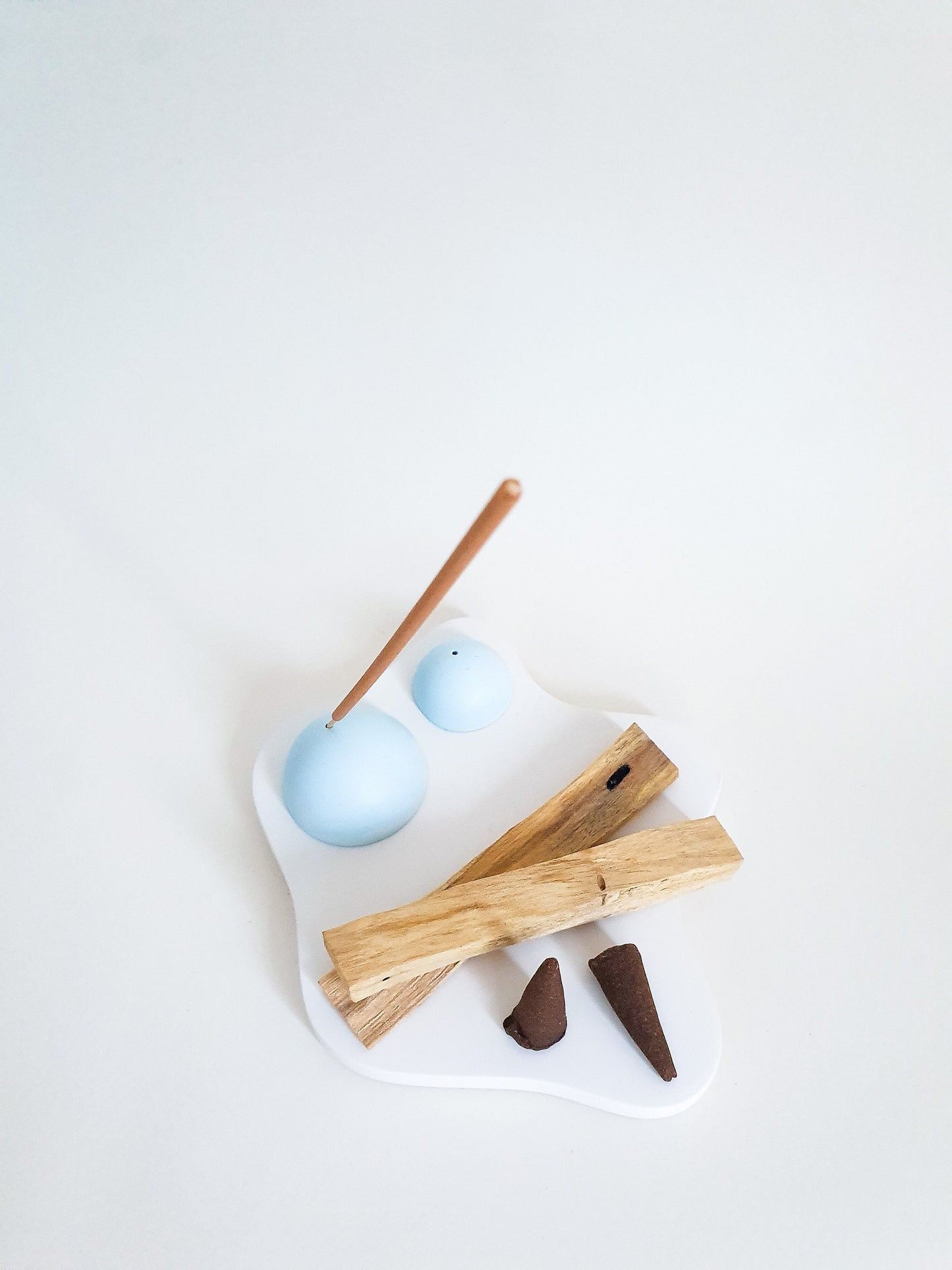 Hemisphere Incense Holder and Irregular Puddle-Shaped Coaster Set
