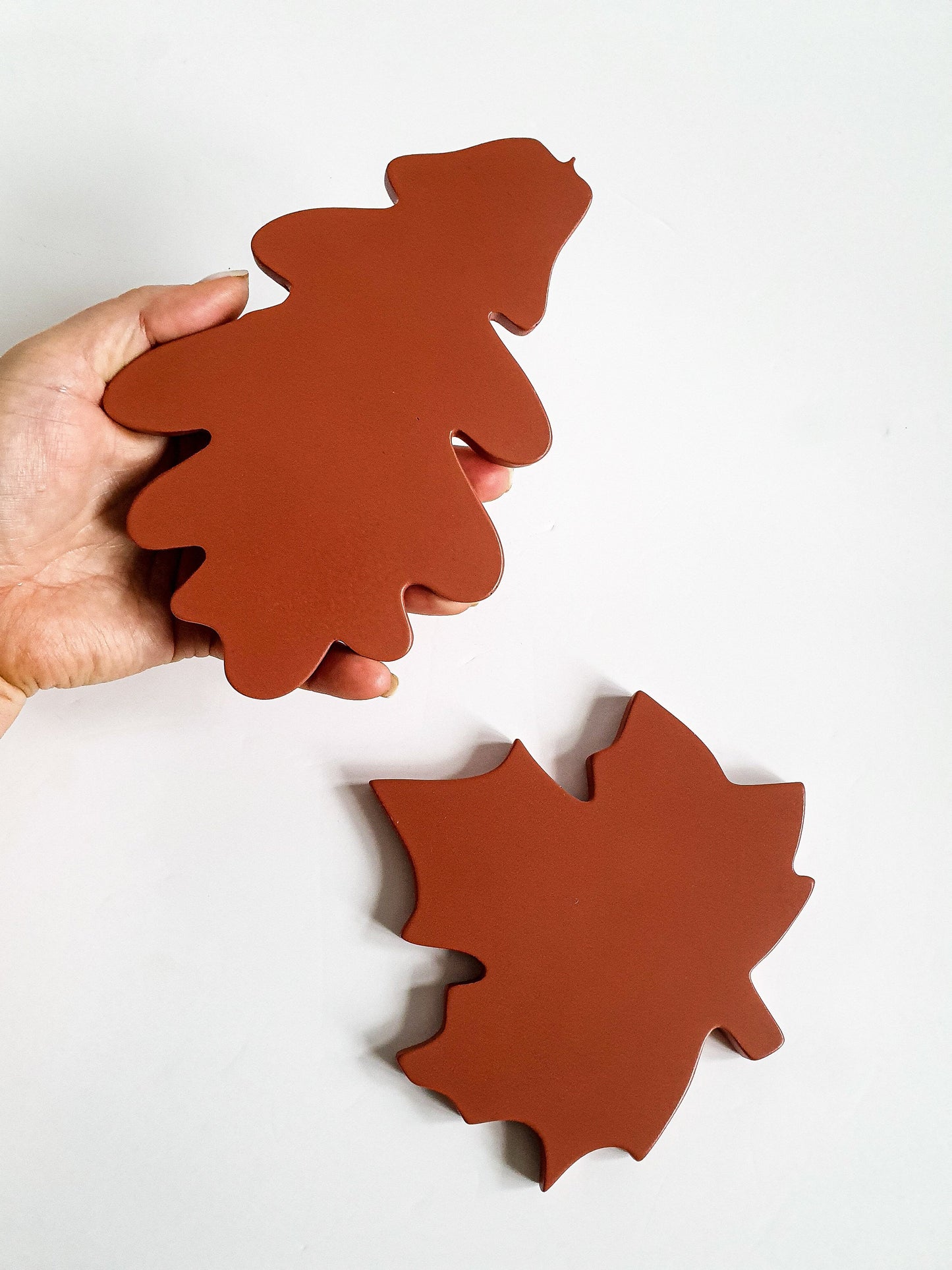 Autumn Leaf Drink Coasters Set of 2 - Maple and Oak Mix