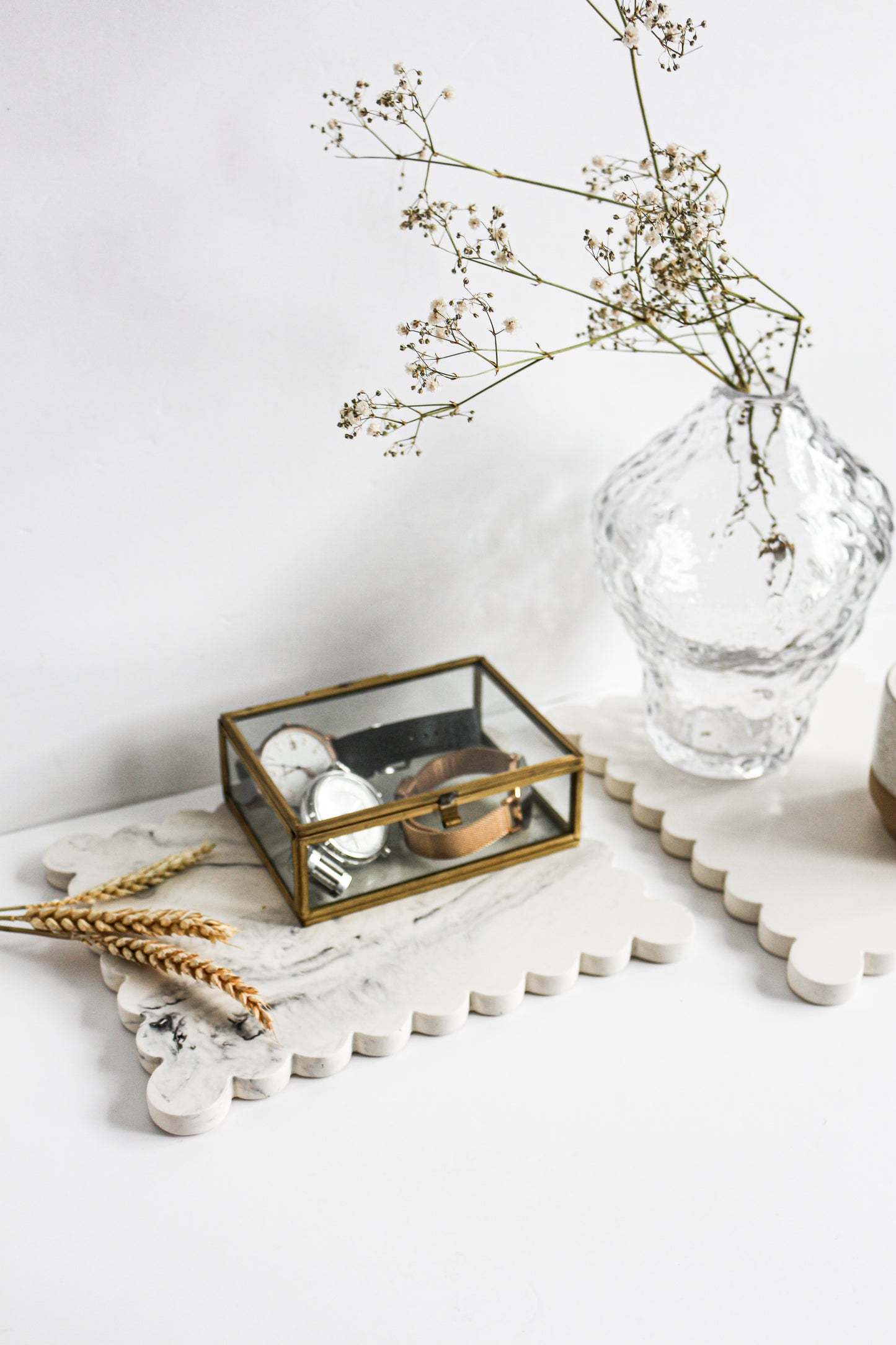 YESOstudio Elegant Scallop Rectangular Decorative Tray